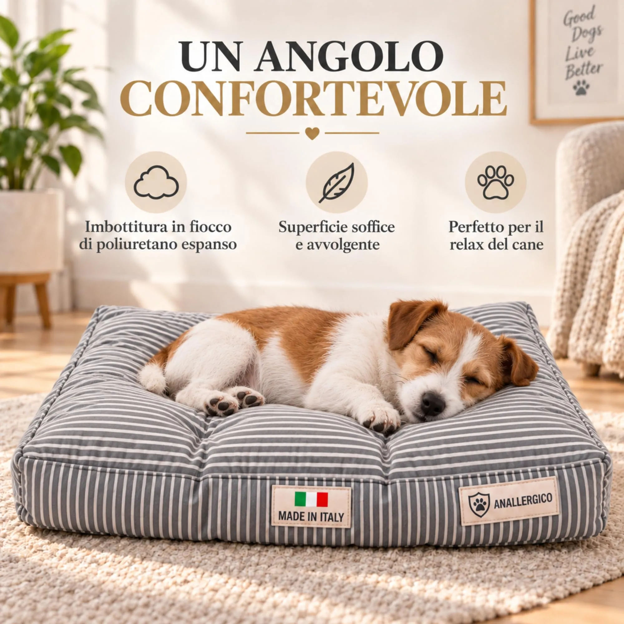 TECNOCUCI Cuccia Cane Lavabile, Realizzata a Mano in Italia, Taglia M - immagine 4