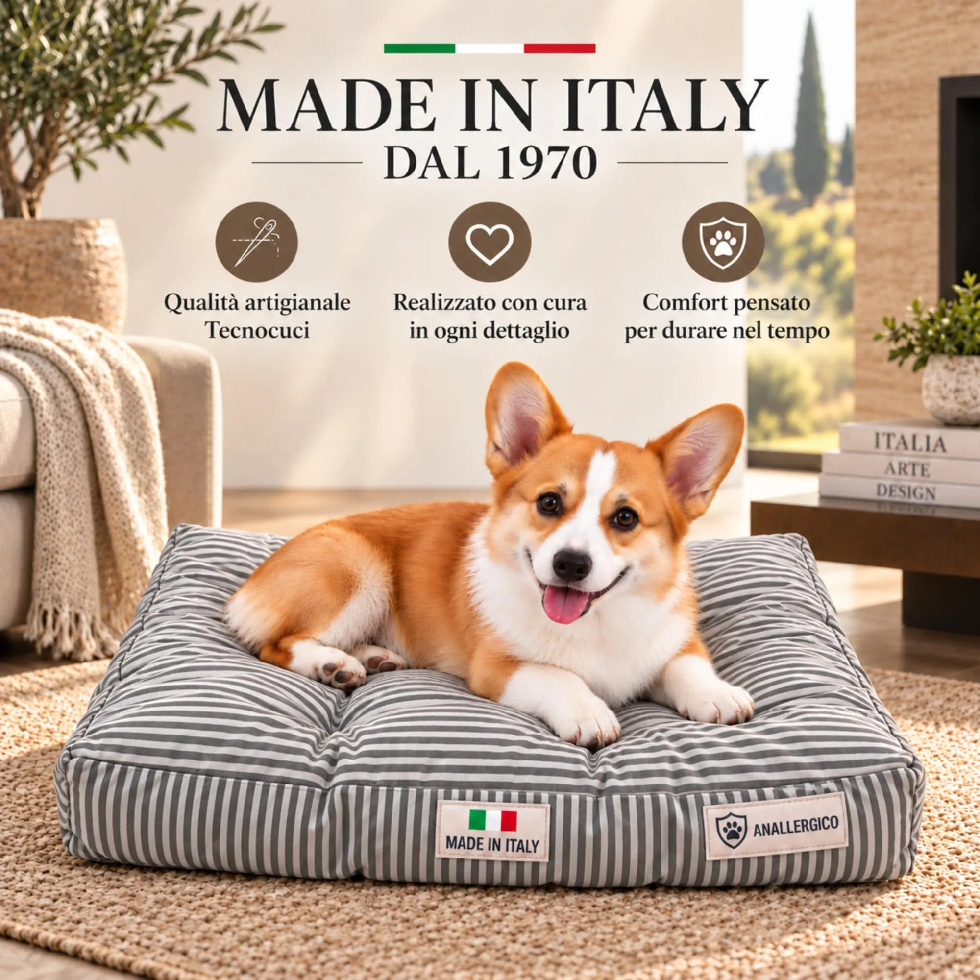 TECNOCUCI Cuccia Cane Lavabile, Realizzata a Mano in Italia, Taglia M - immagine 6