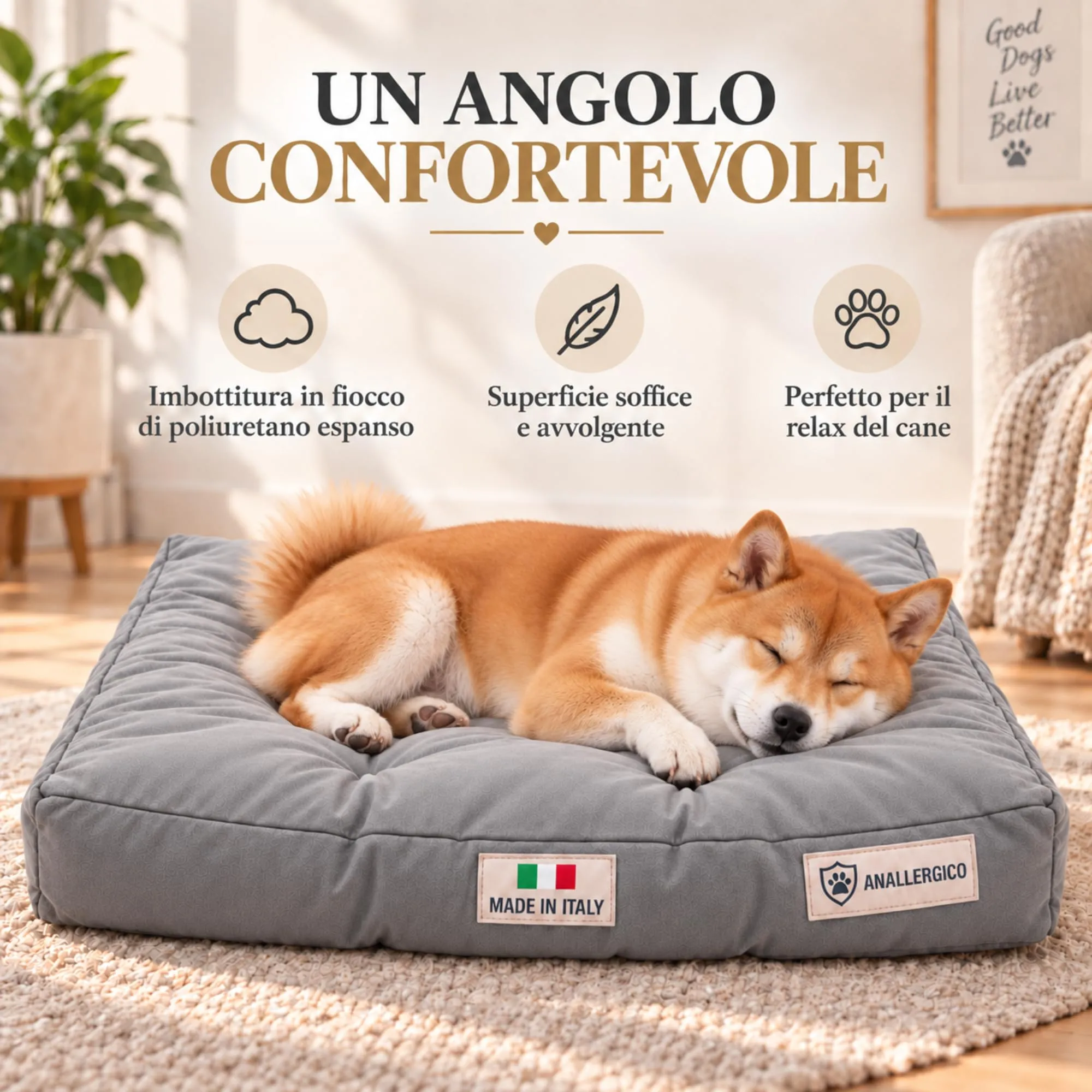 TECNOCUCI Cuccia Cane Lavabile, Realizzata a Mano in Italia, Taglia L - immagine 4