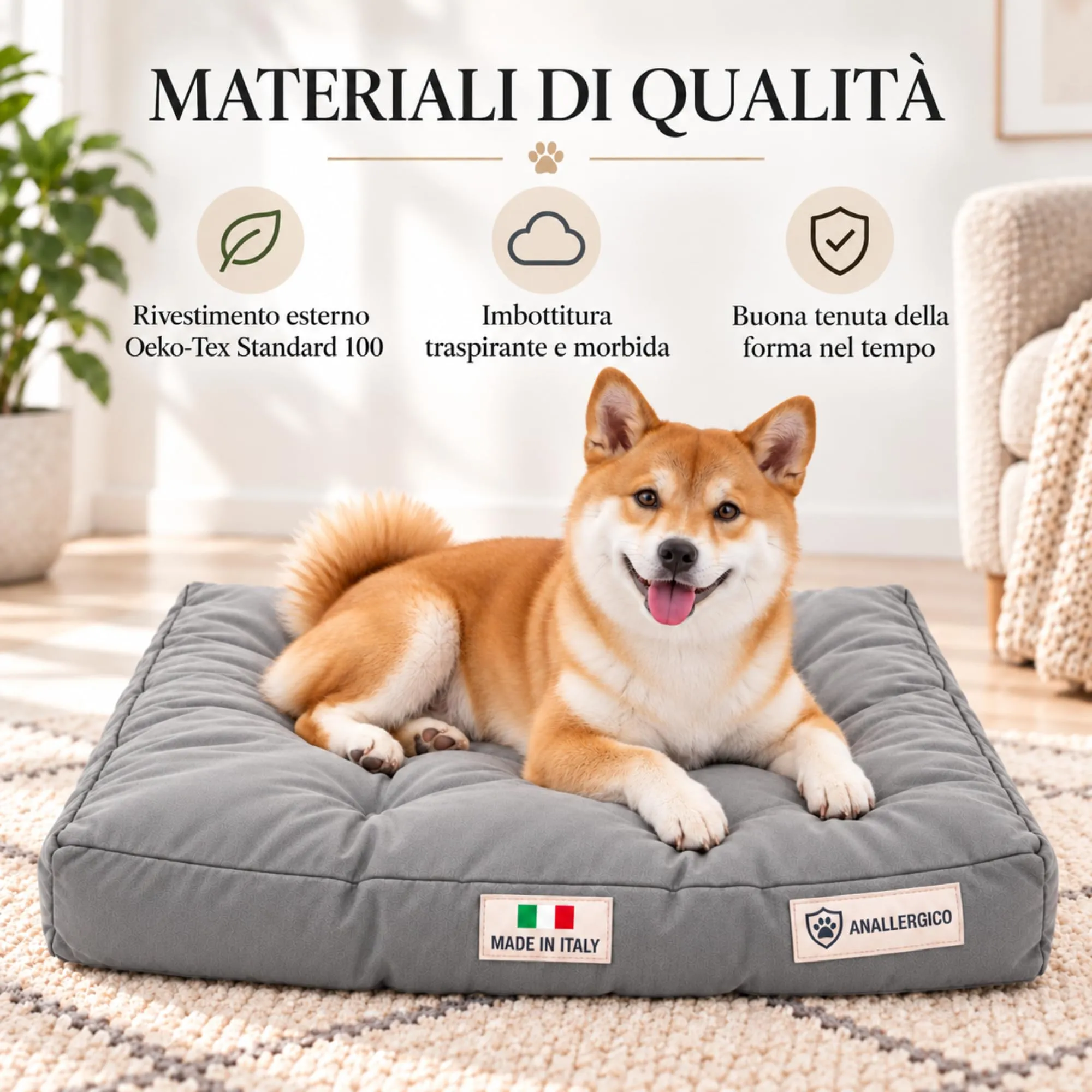 TECNOCUCI Cuccia Cane Lavabile, Realizzata a Mano in Italia, Taglia L - immagine 5