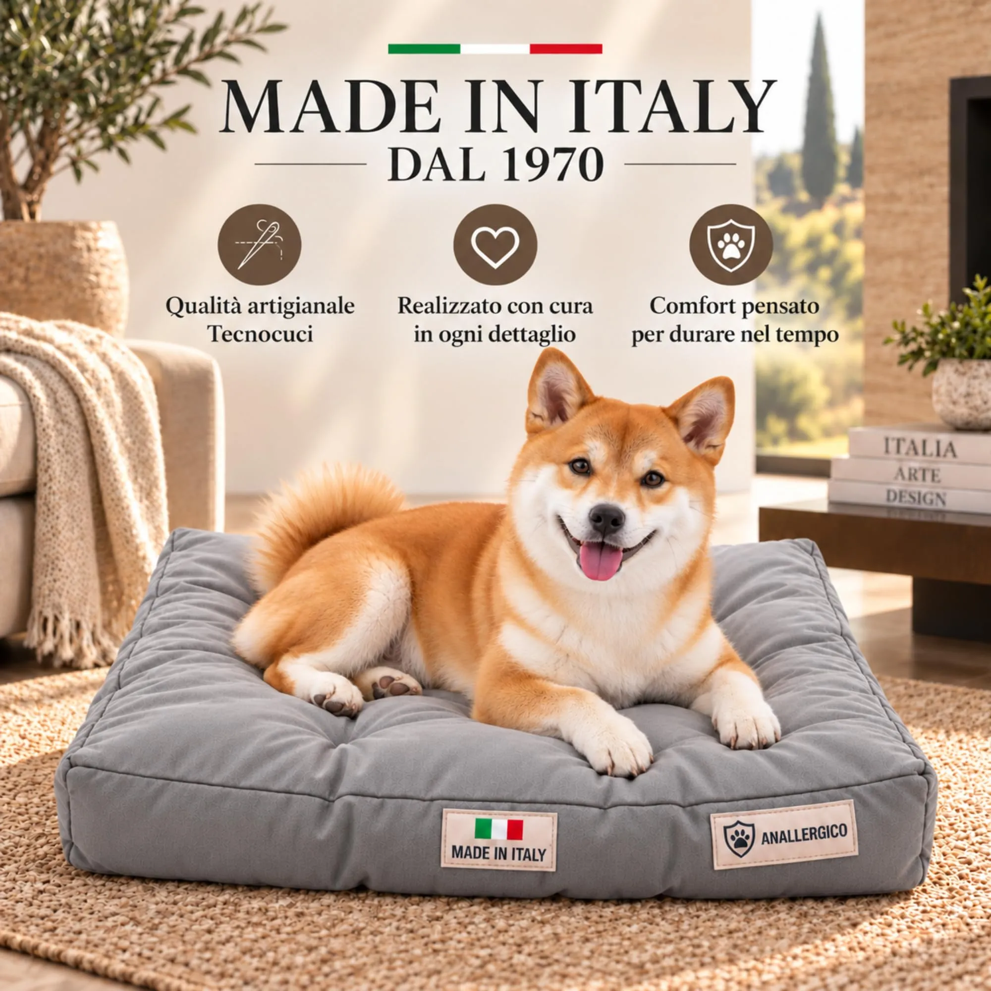 TECNOCUCI Cuccia Cane Lavabile, Realizzata a Mano in Italia, Taglia L - immagine 6