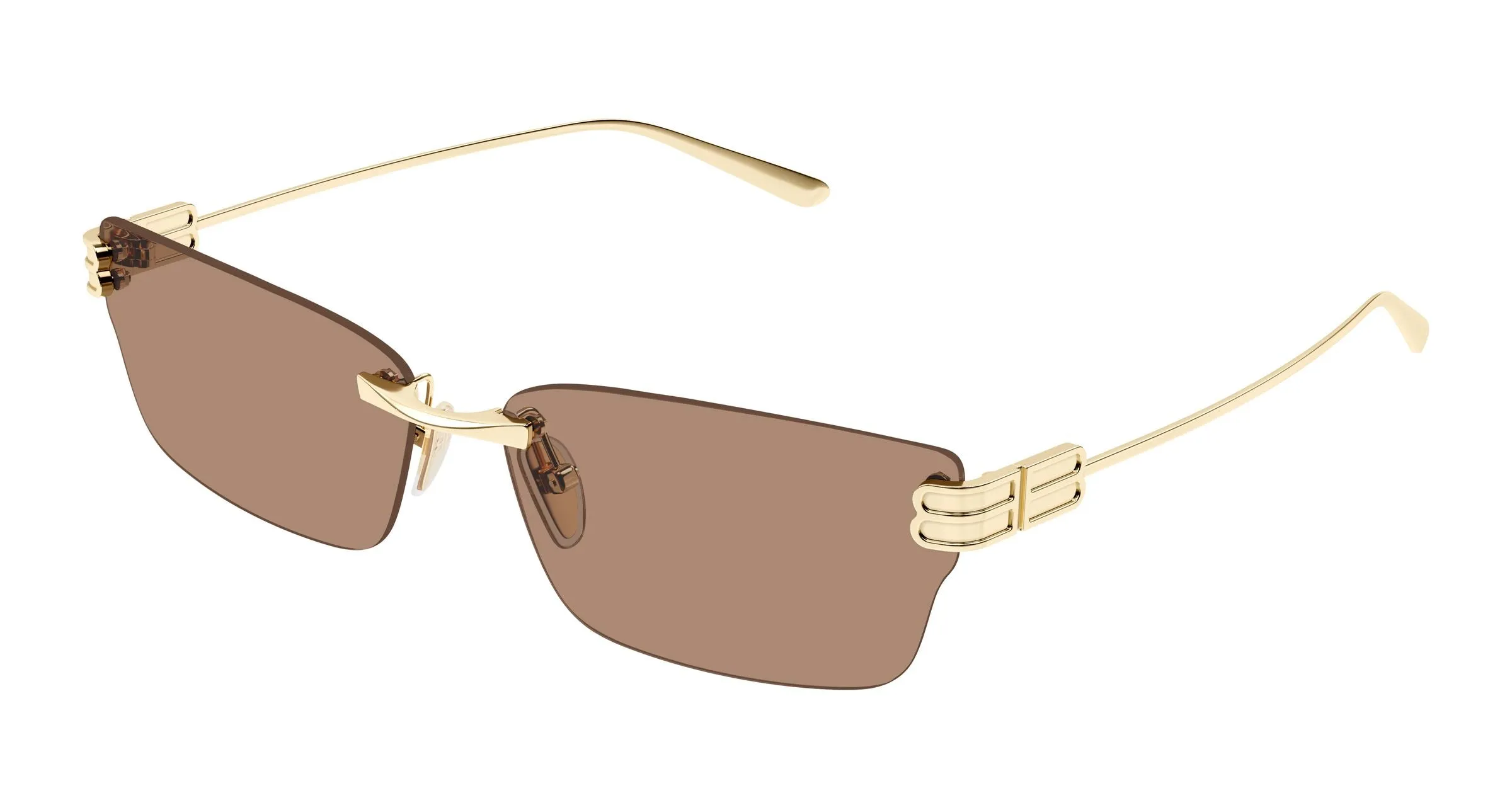 Balenciaga BB0487S 004 Occhiali da sole Metallo Oro Marrone Cat Eye - immagine 1