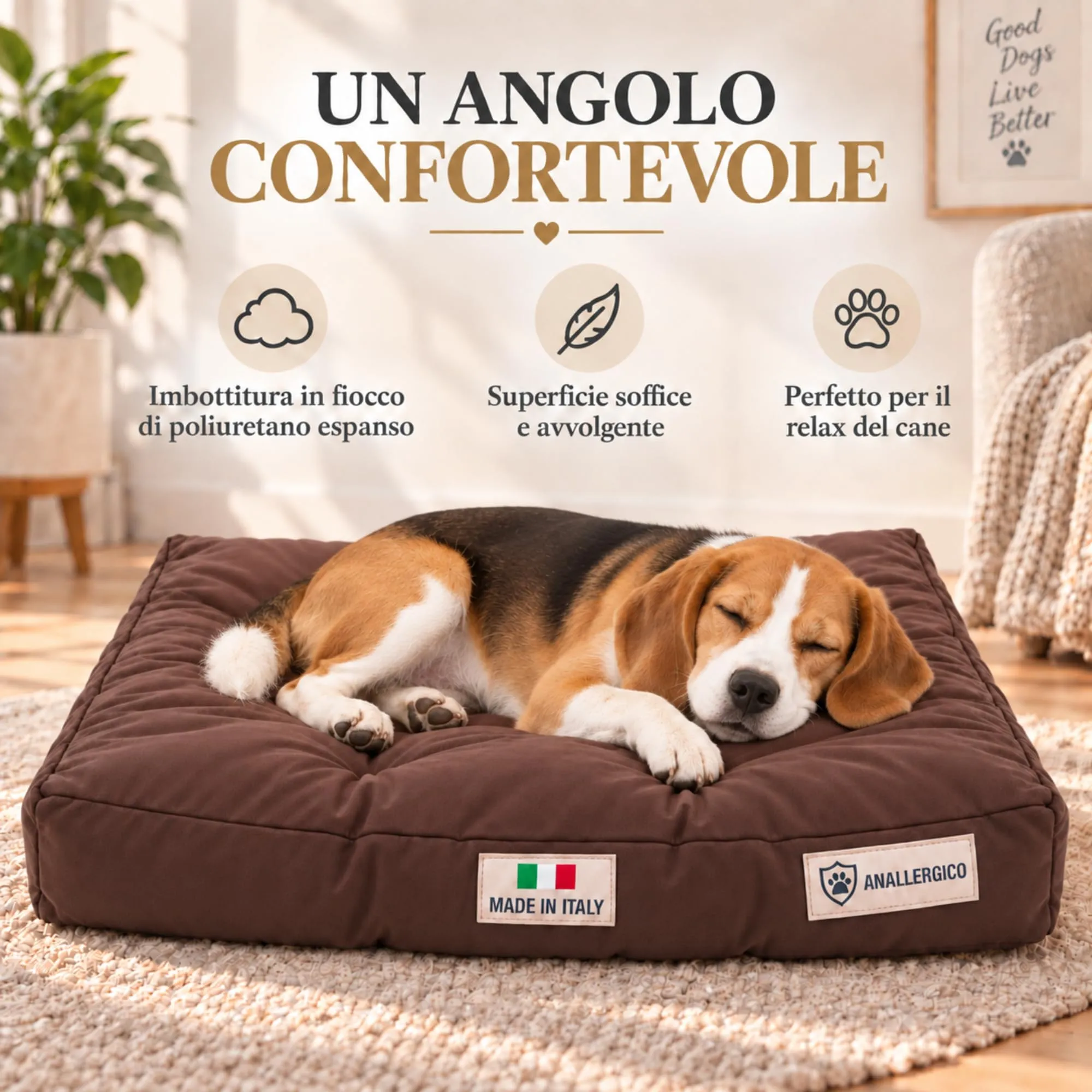 TECNOCUCI Cuccia Cane Lavabile, Realizzata a Mano in Italia, Taglia L - immagine 4