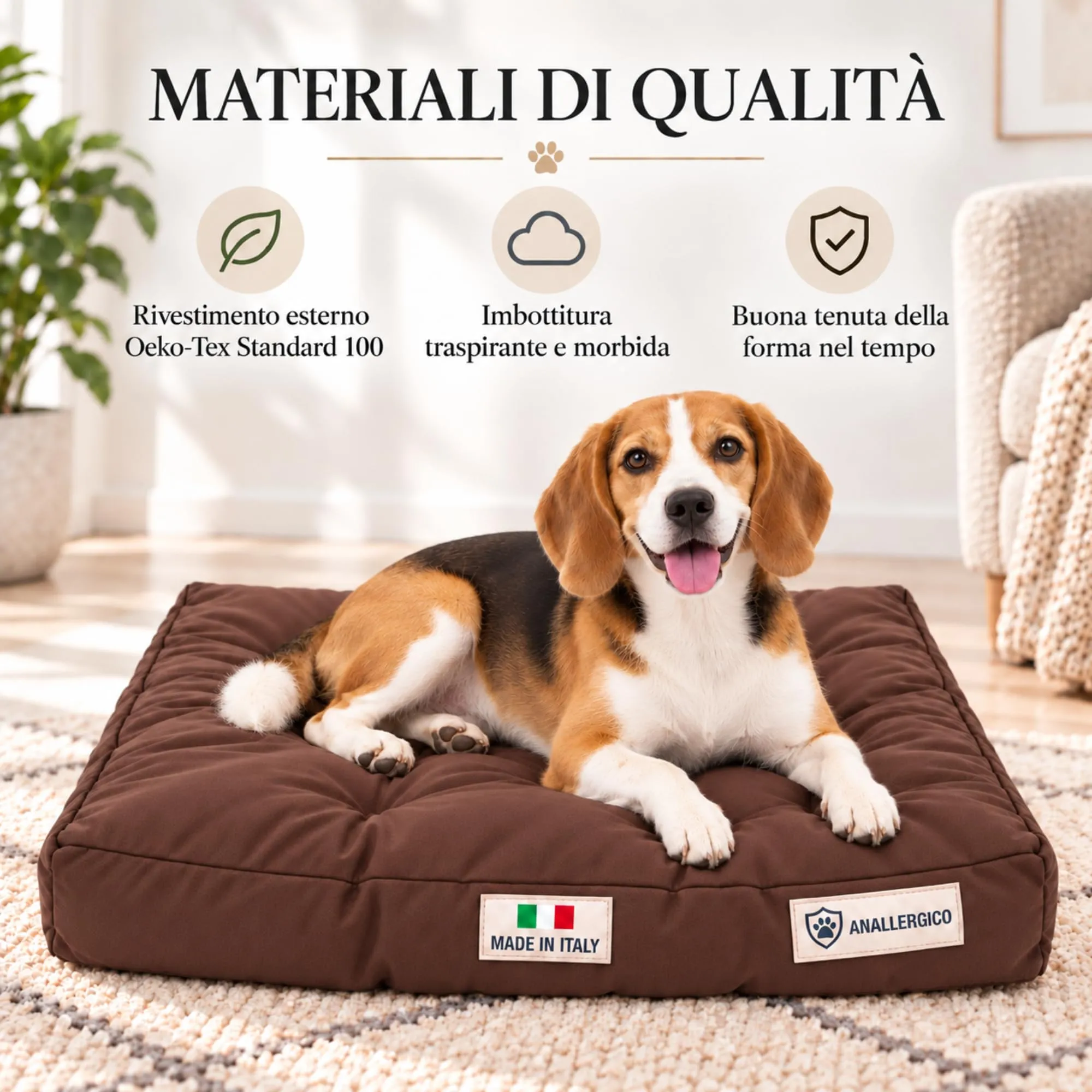 TECNOCUCI Cuccia Cane Lavabile, Realizzata a Mano in Italia, Taglia L - immagine 5
