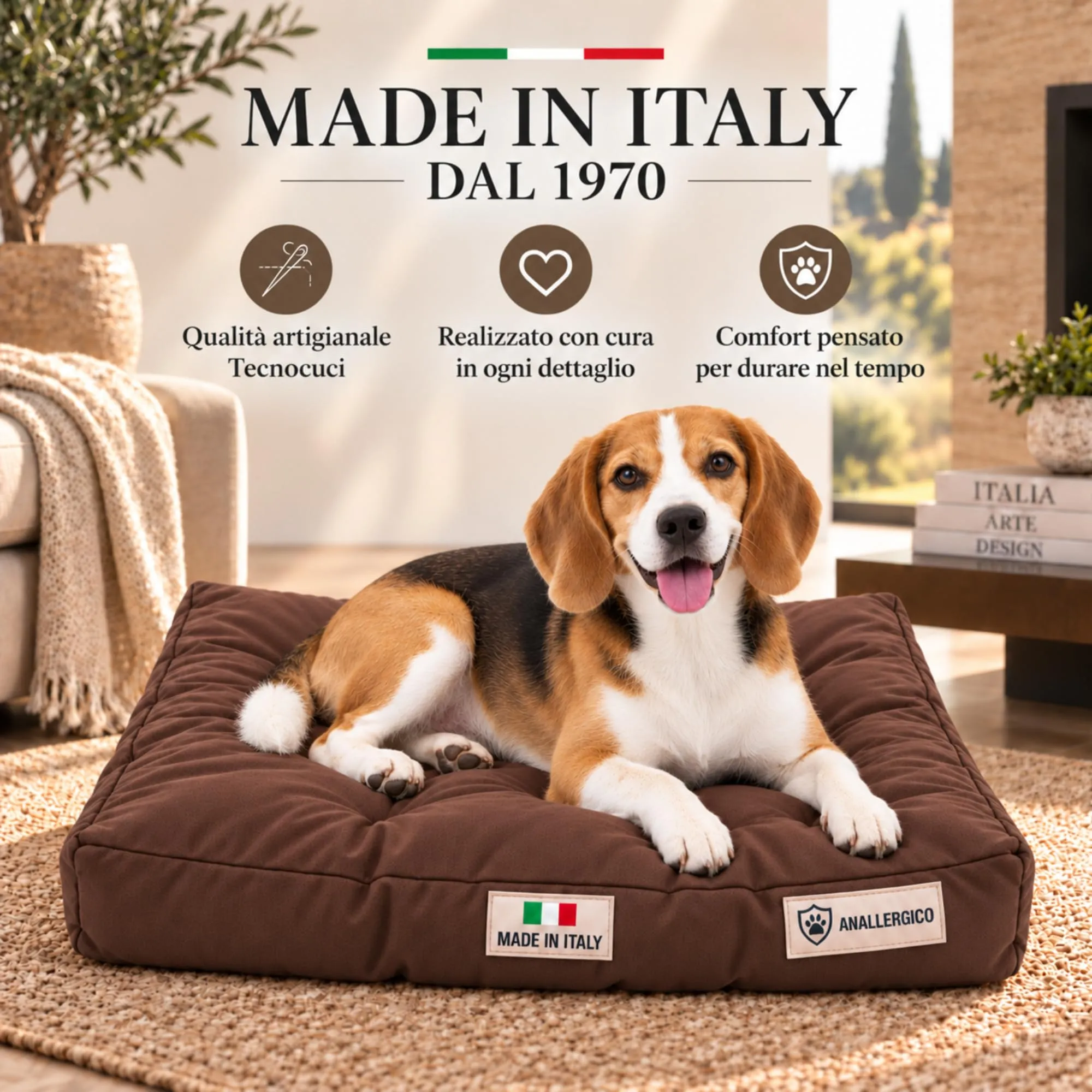 TECNOCUCI Cuccia Cane Lavabile, Realizzata a Mano in Italia, Taglia L - immagine 6