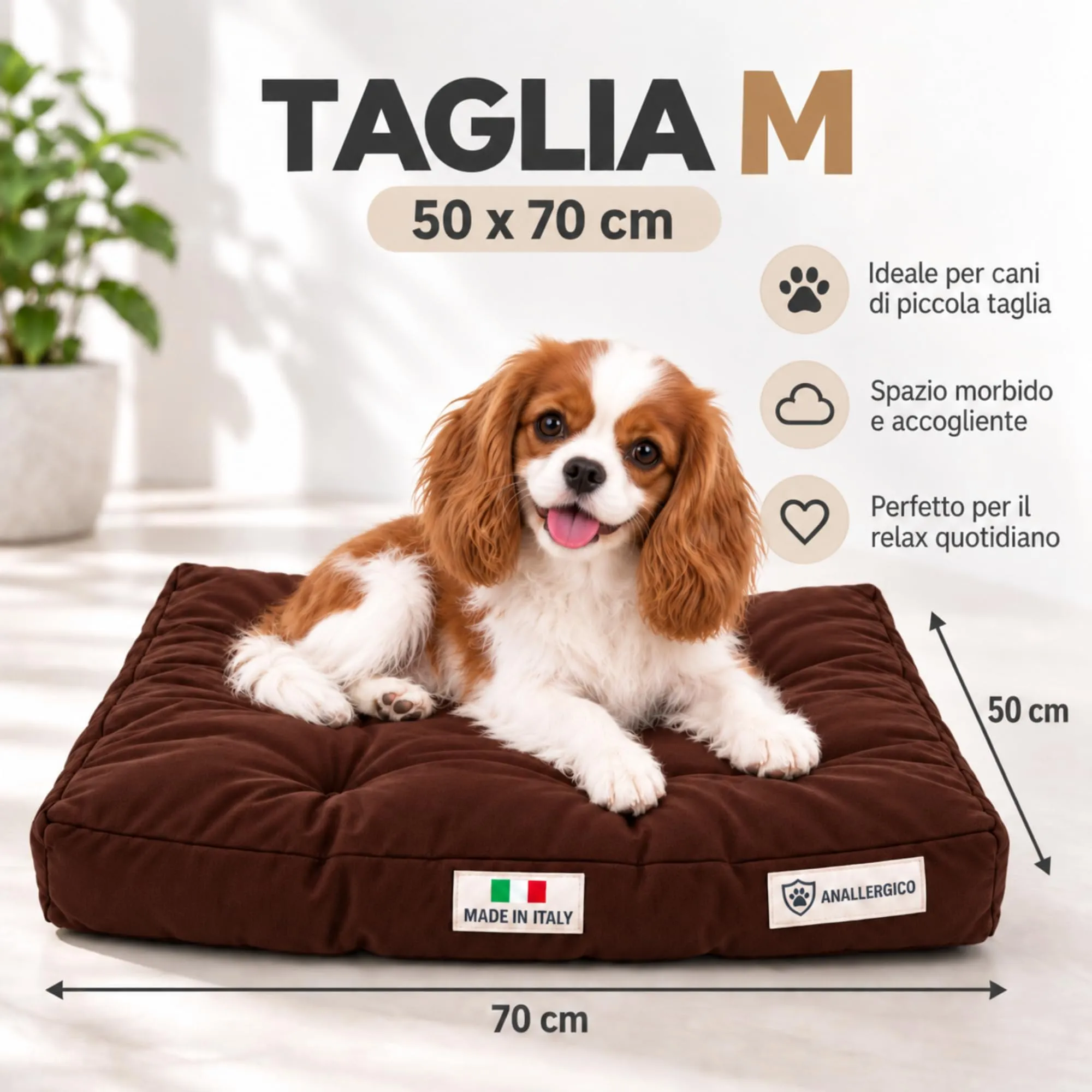 TECNOCUCI Cuccia Cane Lavabile, Realizzata a Mano in Italia, Taglia M - immagine 2