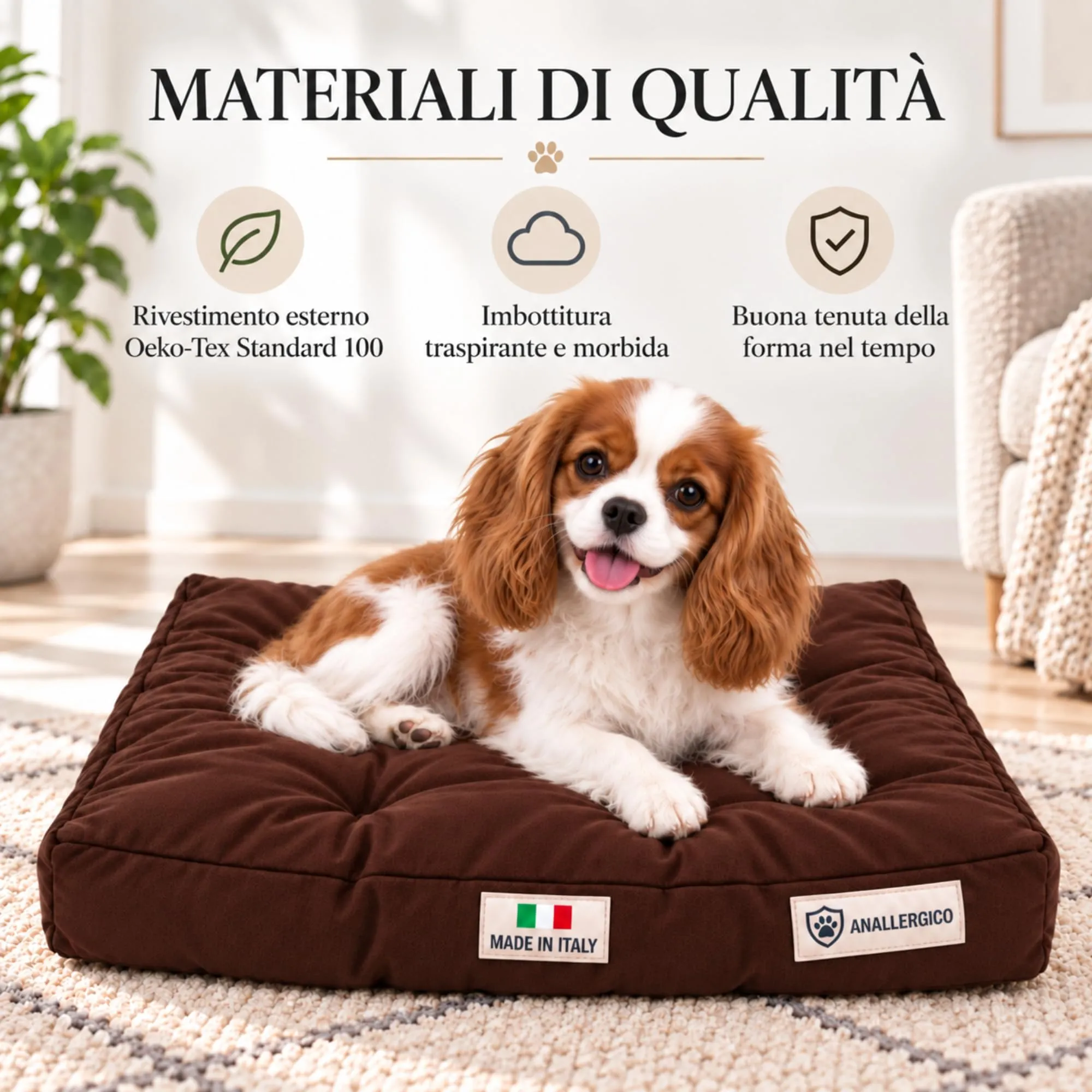 TECNOCUCI Cuccia Cane Lavabile, Realizzata a Mano in Italia, Taglia M - immagine 5