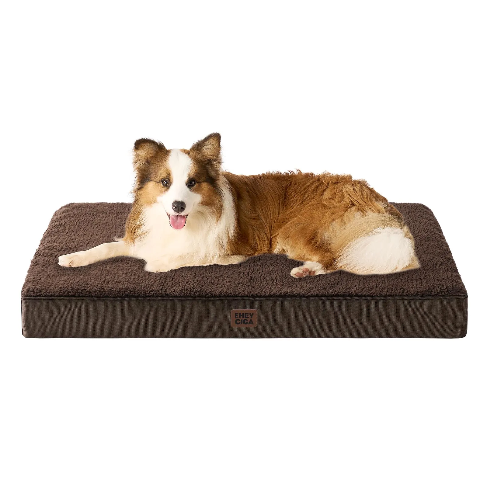EHEYCIGA Removable Washable Orthopedic Dog Bed Cushion, Brown, 104 x 69 cm - immagine 1