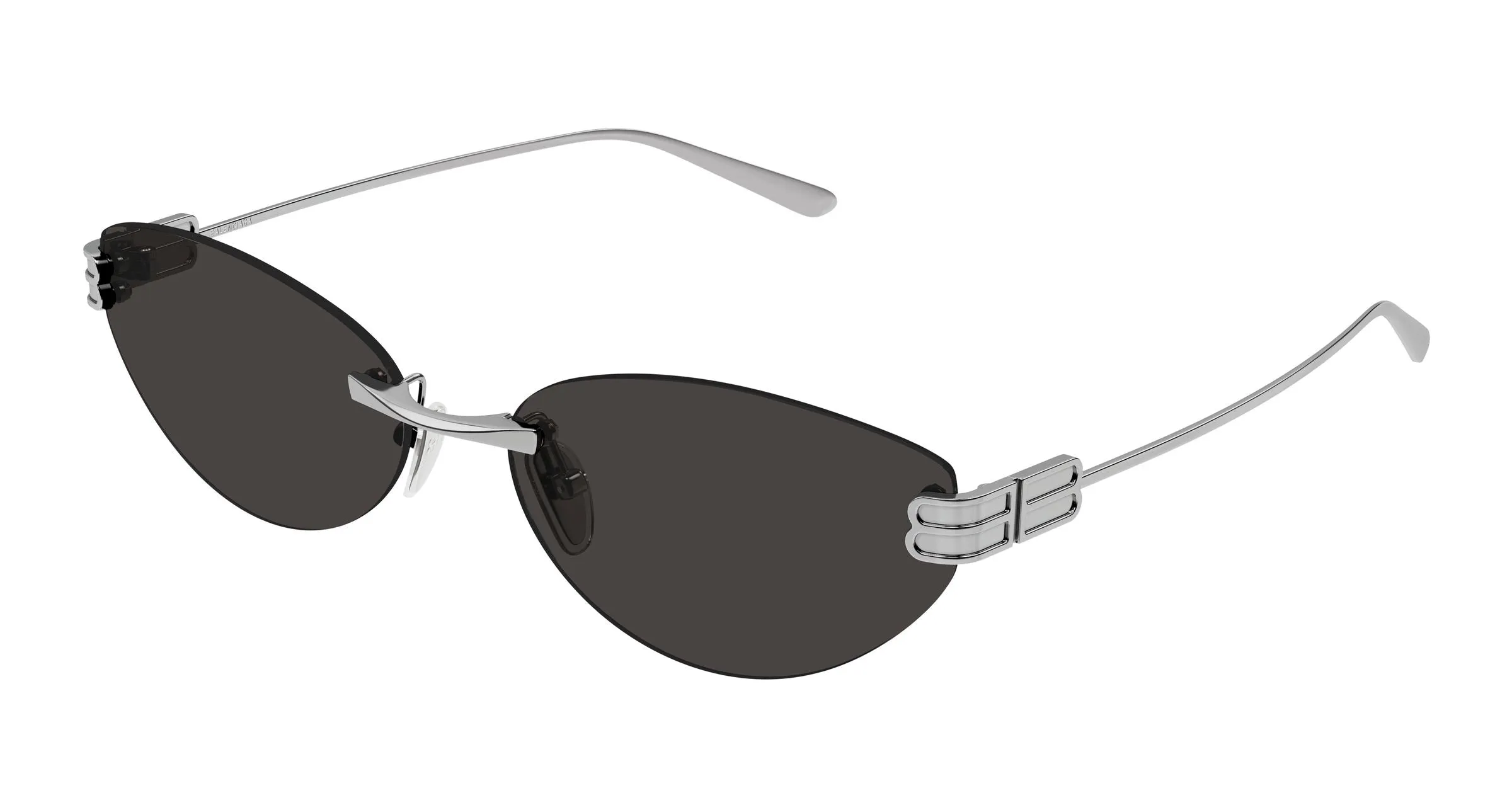 Balenciaga BB0486S 001 Occhiali da sole Metallo Rutenio Grigio Cat Eye - immagine 1