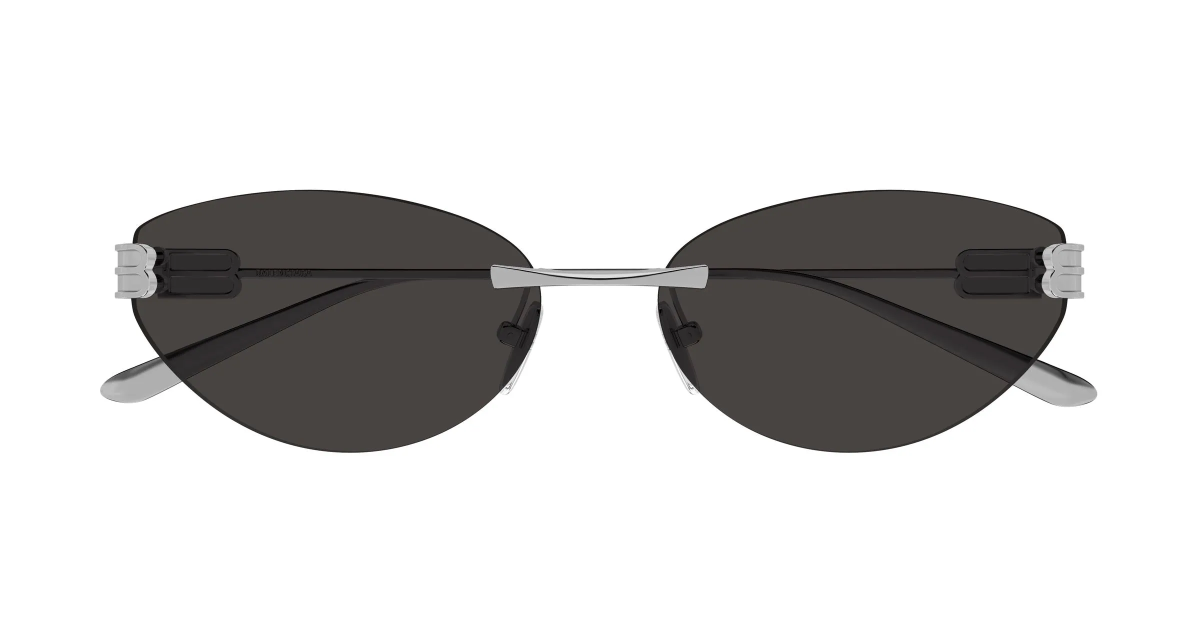 Balenciaga BB0486S 001 Occhiali da sole Metallo Rutenio Grigio Cat Eye - immagine 2