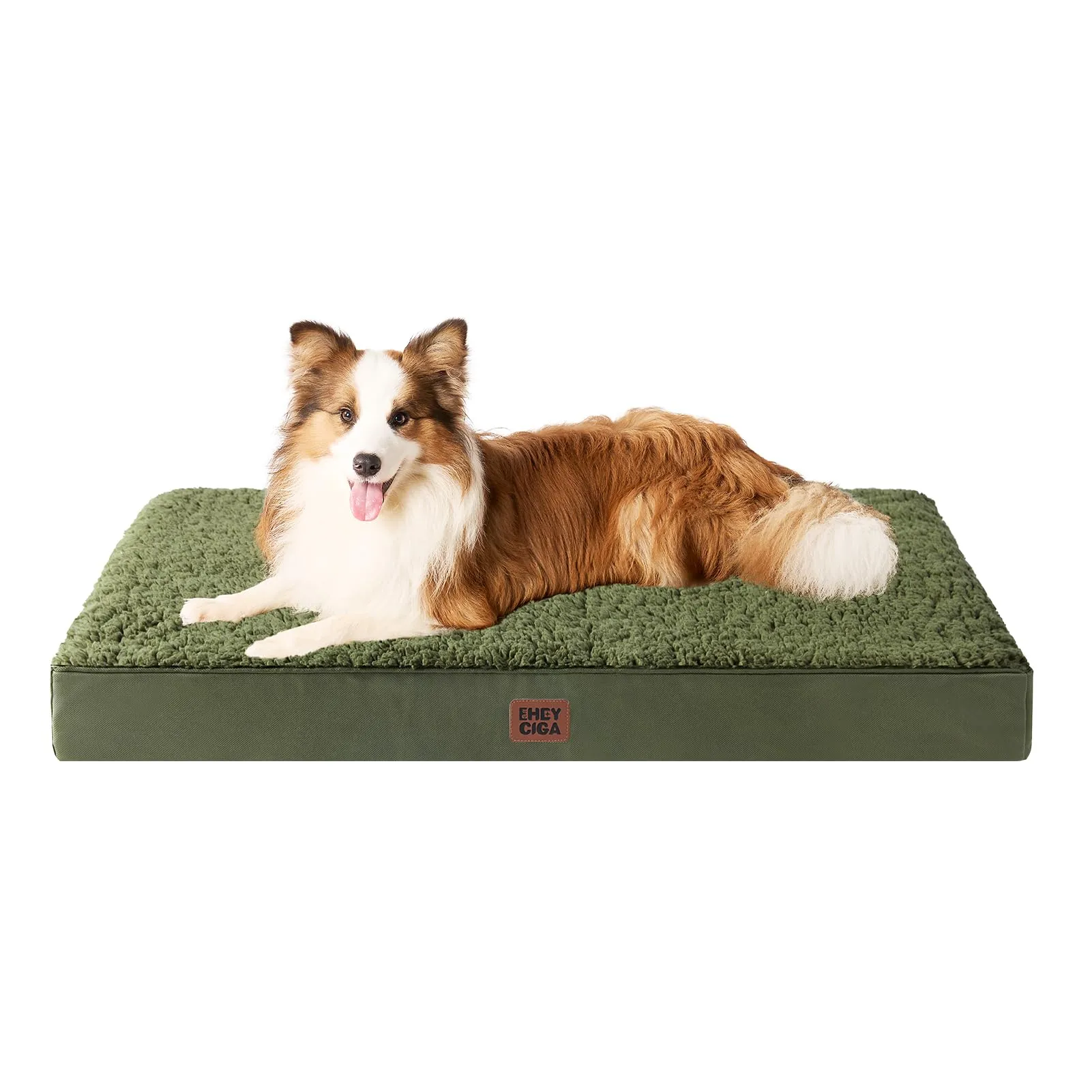 EHEYCIGA Cuccia Cane Interno Taglia Grande XL, (104L x 69W cm) Ortopedica Cuscino per Cani, Cuscino Cane Sfoderabile e Lavabile, Ortopedico Lettino per Cani, Orthopedic Dog Bed, Verde Scuro - immagine 1