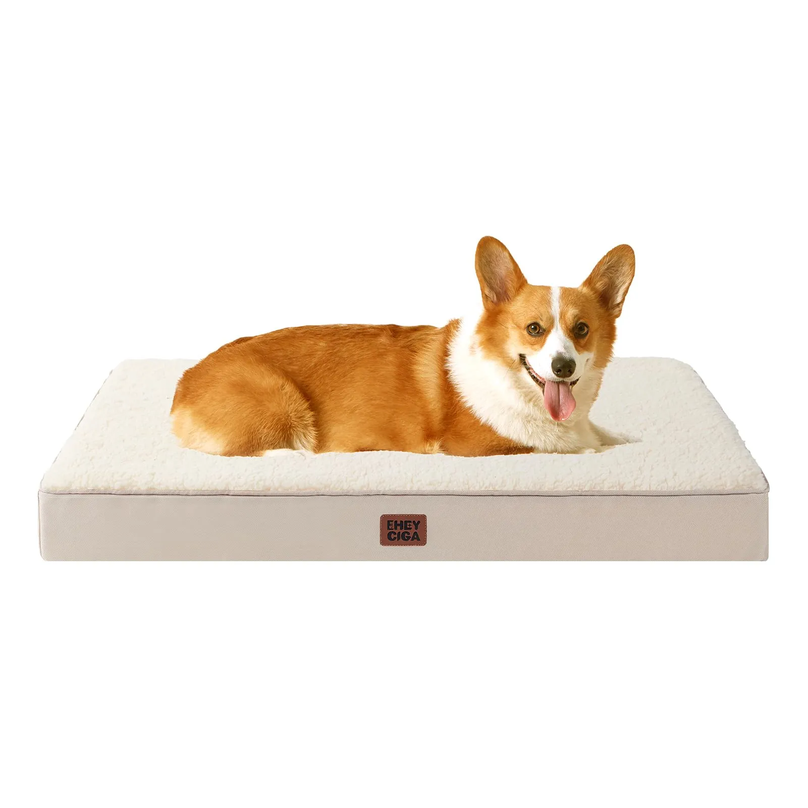 EHEYCIGA Cuccia Cane Interno Taglia Media, (89L x 58W cm) Ortopedica Cuscino per Cani, Cuscino Cane Sfoderabile e Lavabile, Ortopedico Lettino per Cani, Orthopedic Dog Bed, Cammello - immagine 1