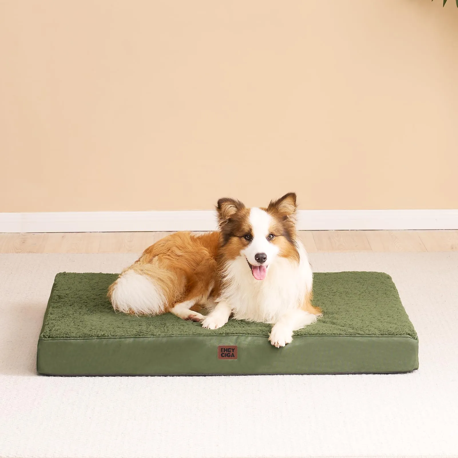 EHEYCIGA Removable Washable Orthopedic Dog Bed Cushion, Green, 91 x 69 cm - immagine 8
