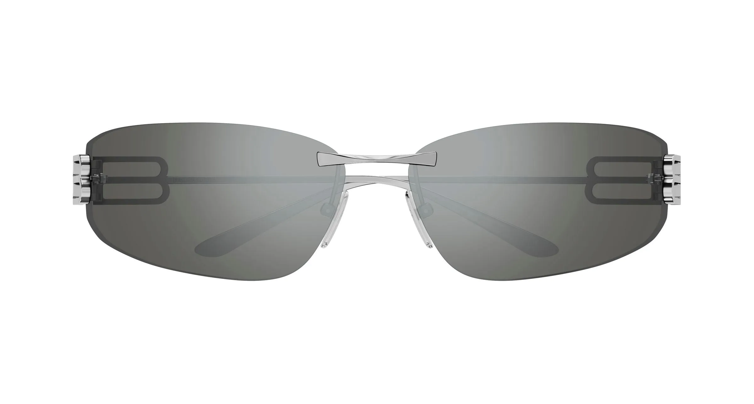 Balenciaga BB0484S 003 Occhiali da sole Metallo Rutenio Argento Cat Eye - immagine 2