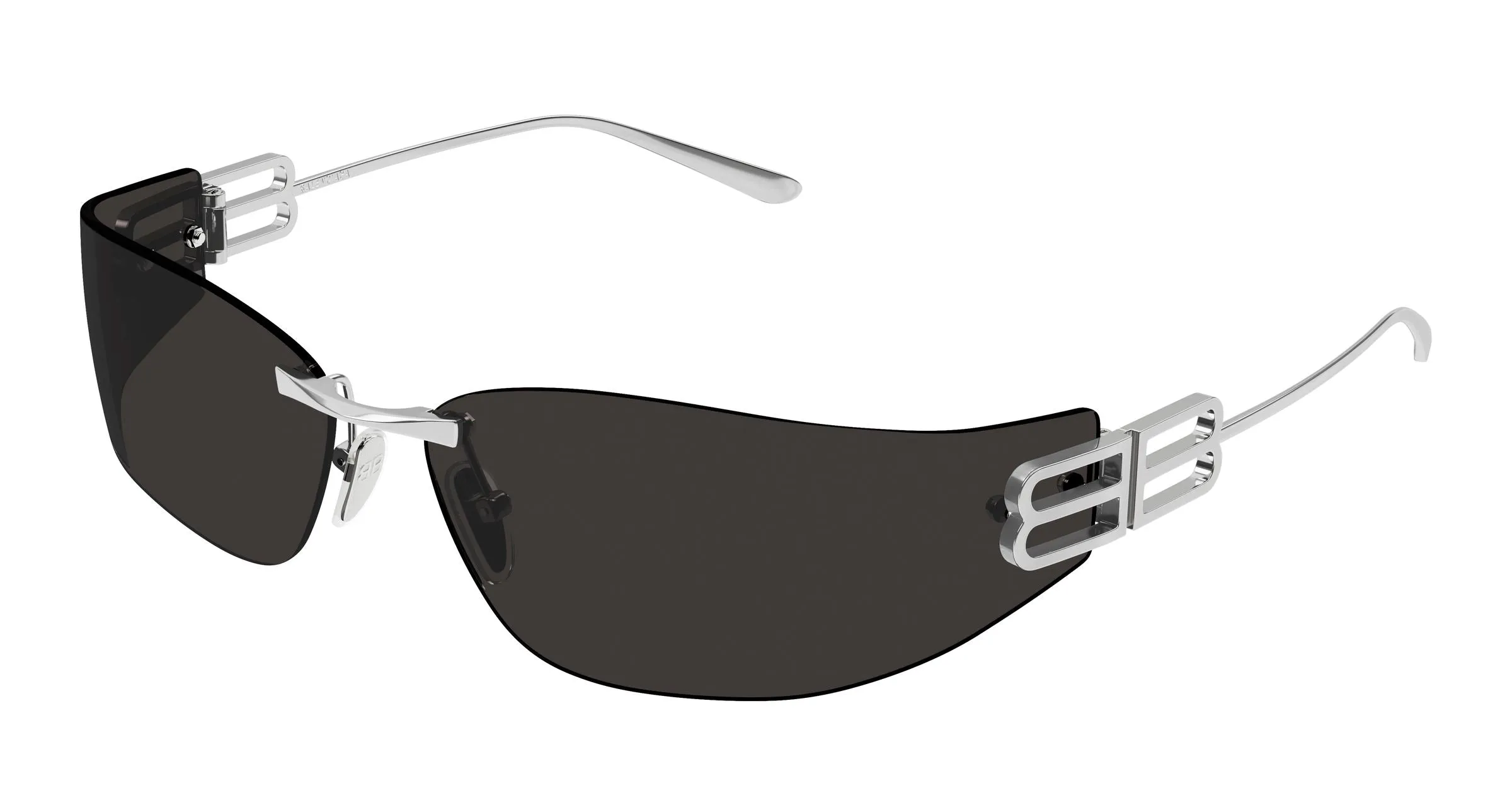 Balenciaga BB0484S 002 Occhiali da sole Metallo Rutenio Grigio Cat Eye - immagine 1