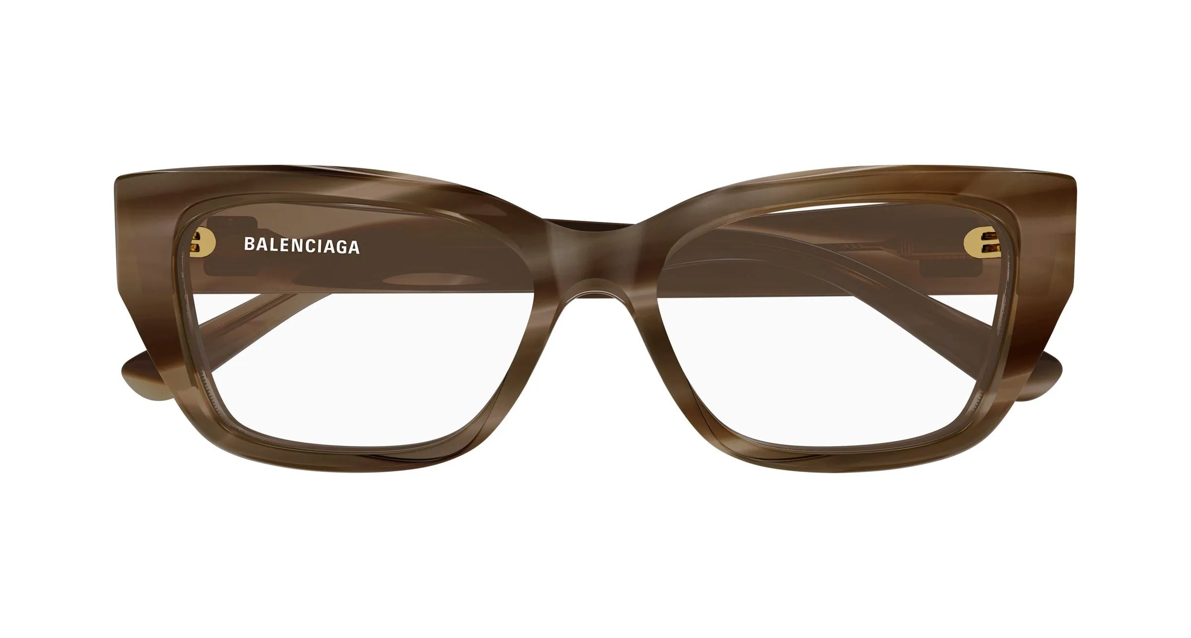 Balenciaga BB0483O 004 Montature da vista Acetato Marrone Trasparente Squadrata - immagine 2