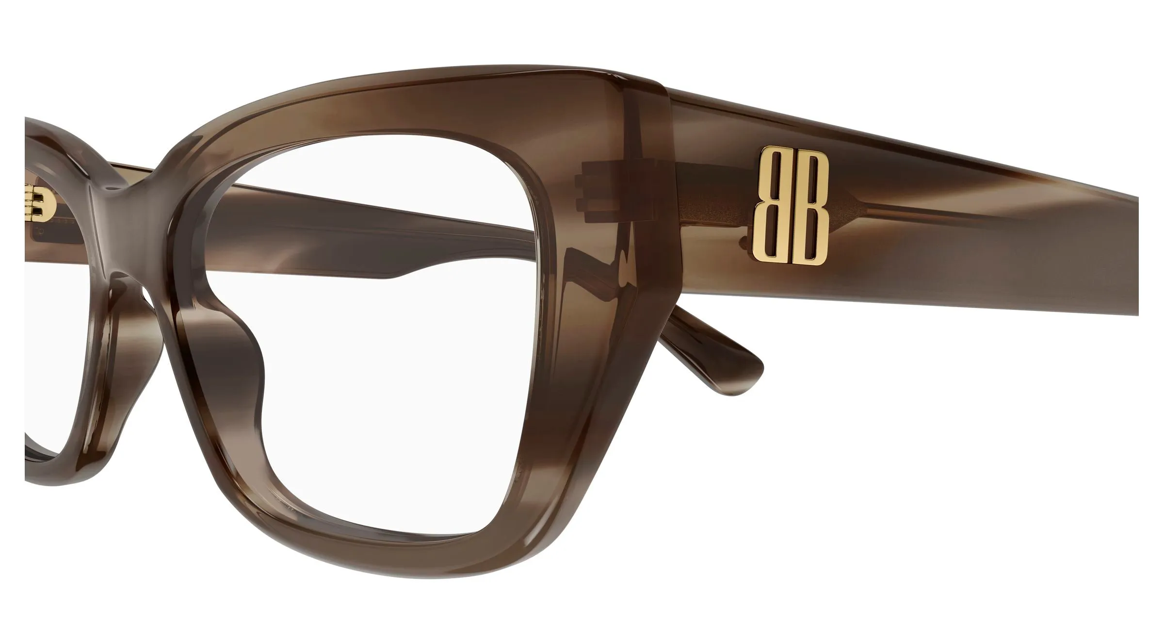 Balenciaga BB0483O 004 Montature da vista Acetato Marrone Trasparente Squadrata - immagine 3