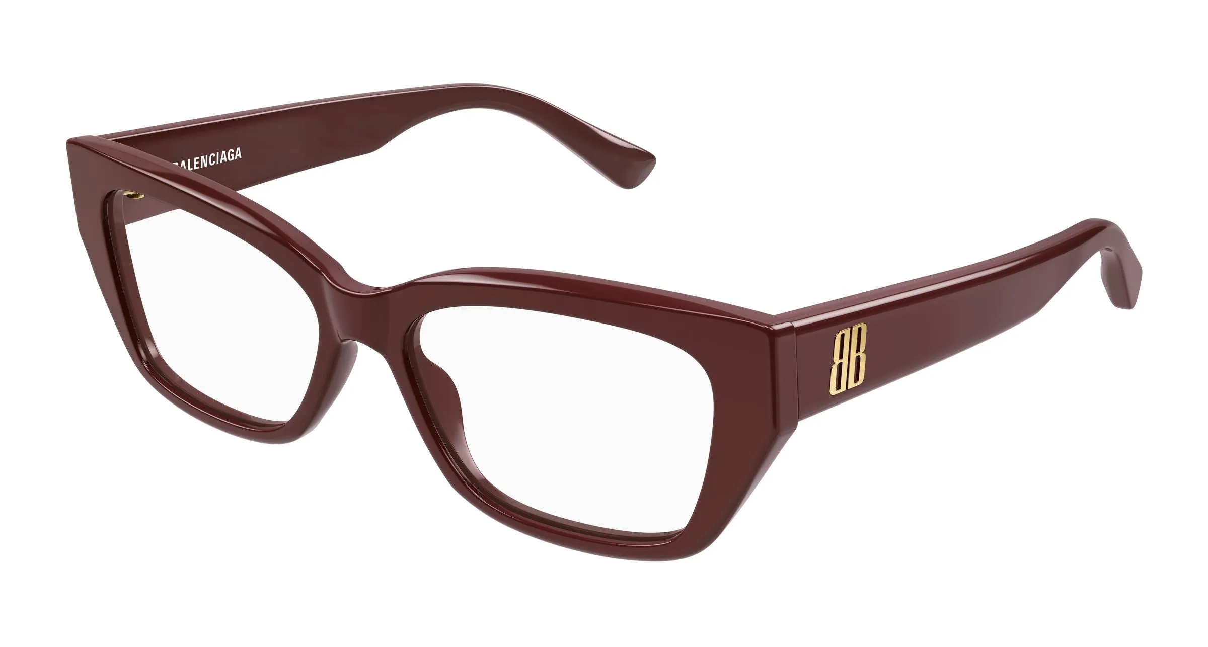 Balenciaga BB0483O 003 Montature da vista Acetato Bordeaux Trasparente Squadrata - immagine 1
