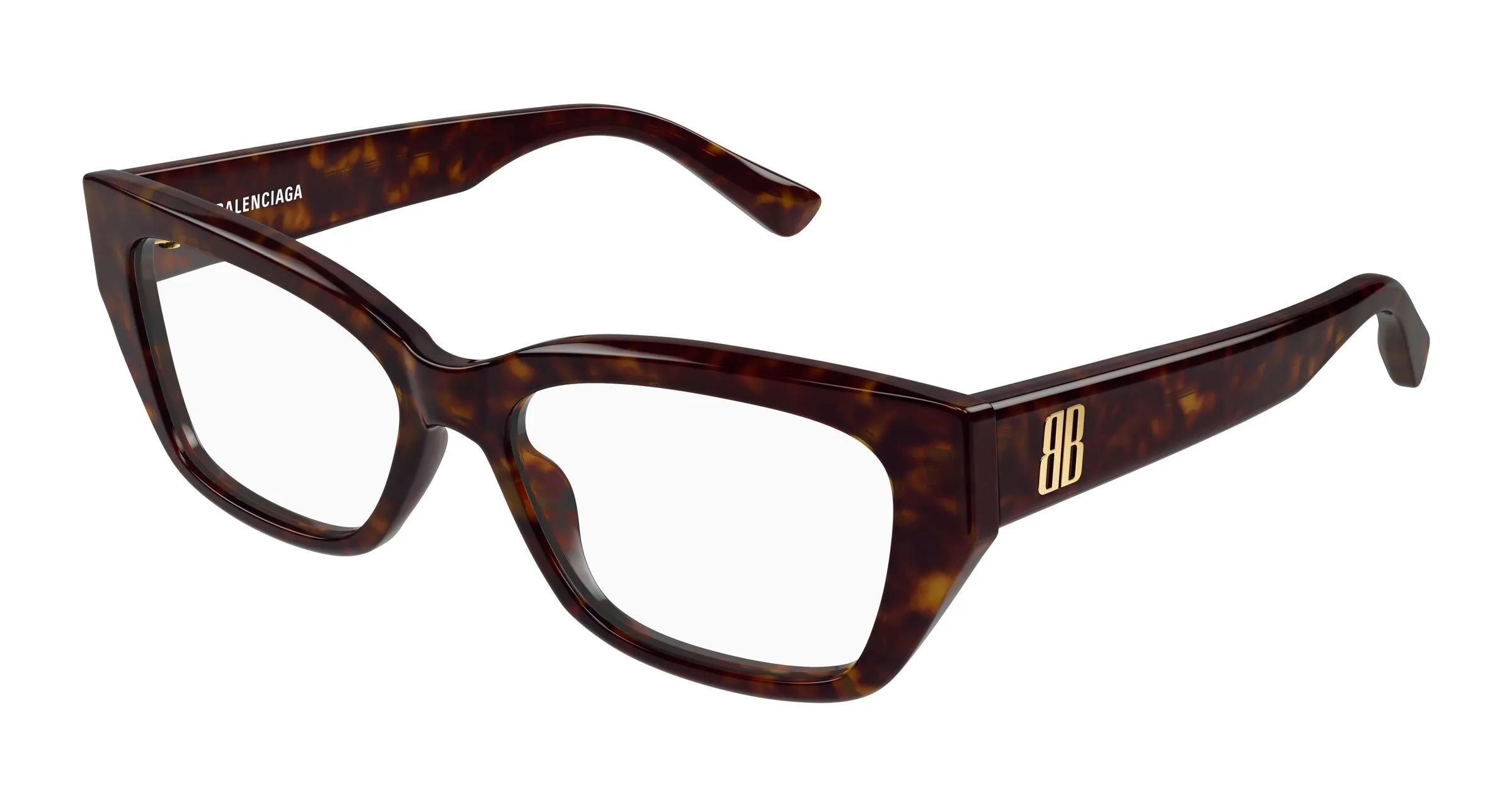 Balenciaga BB0483O 002 Montature da vista Acetato Havana Trasparente Squadrata - immagine 1