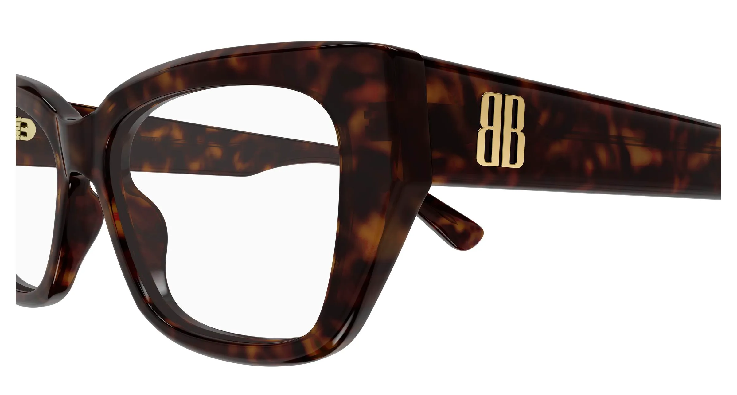 Balenciaga BB0483O 002 Montature da vista Acetato Havana Trasparente Squadrata - immagine 3