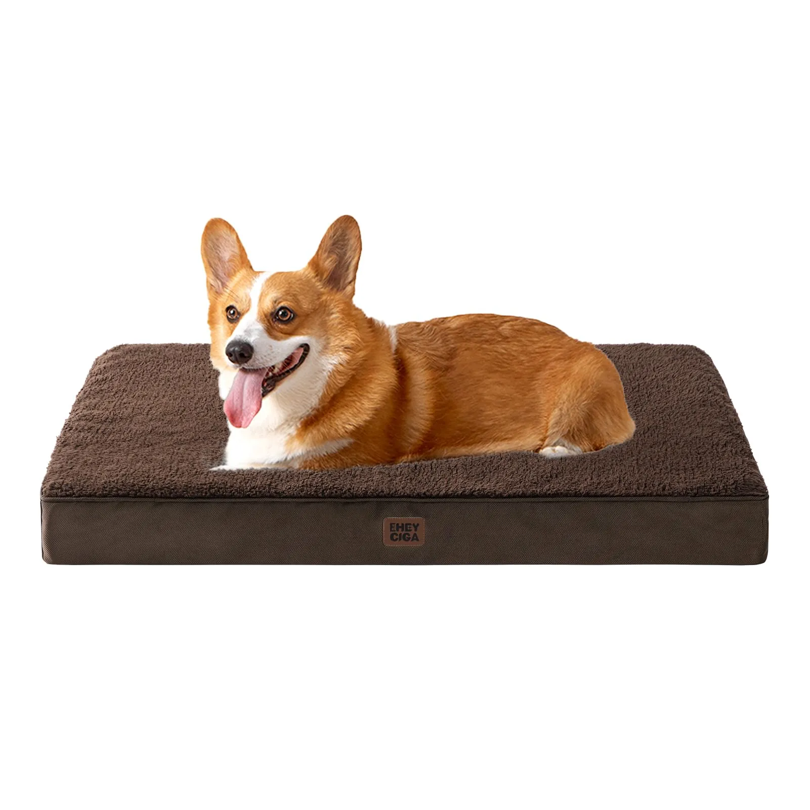 EHEYCIGA Removable Washable Orthopedic Dog Bed Cushion, Brown, 89 x 58 cm - immagine 1