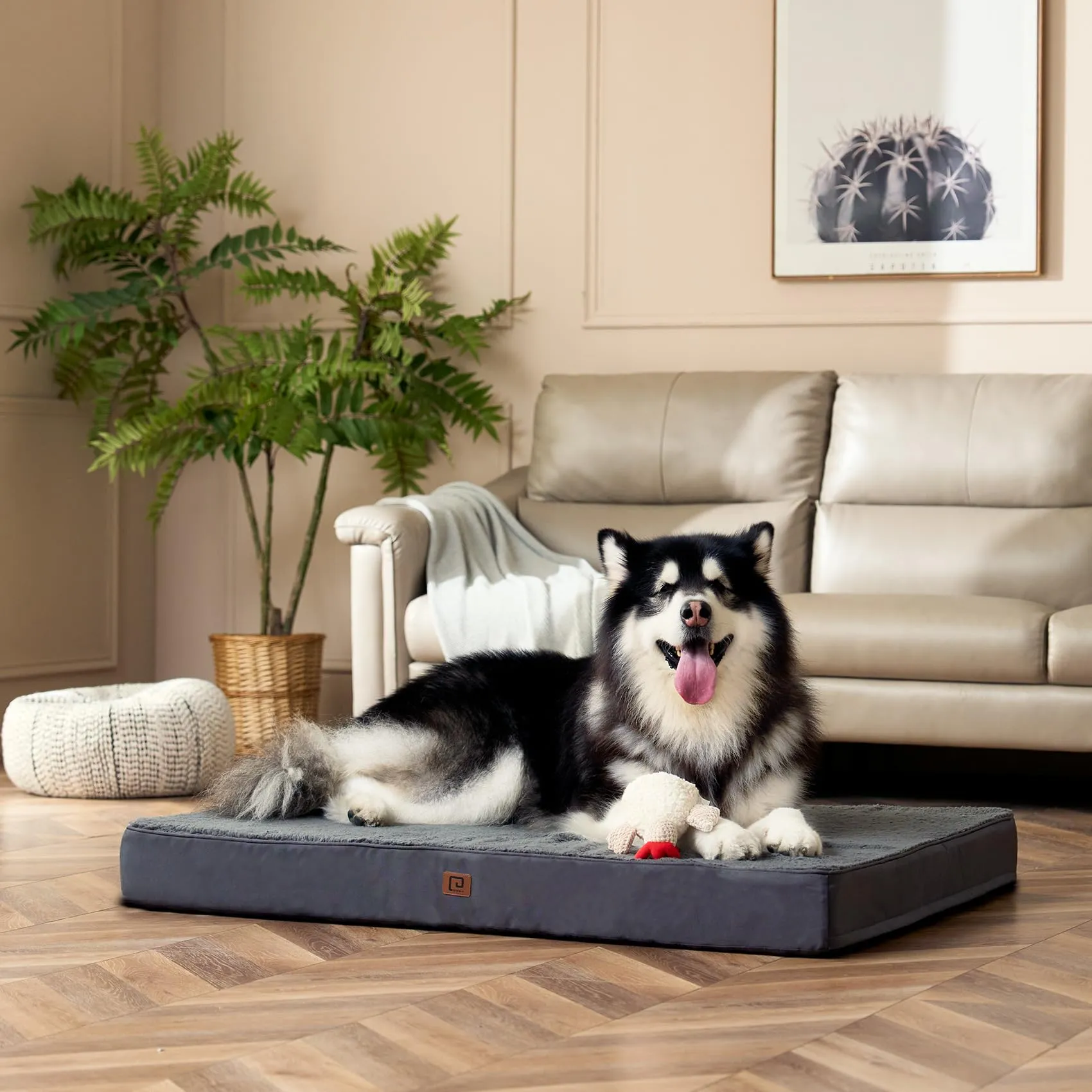 EHEYCIGA Removable Washable Orthopedic Dog Bed Cushion,Grey, 127 x 91 cm - immagine 7