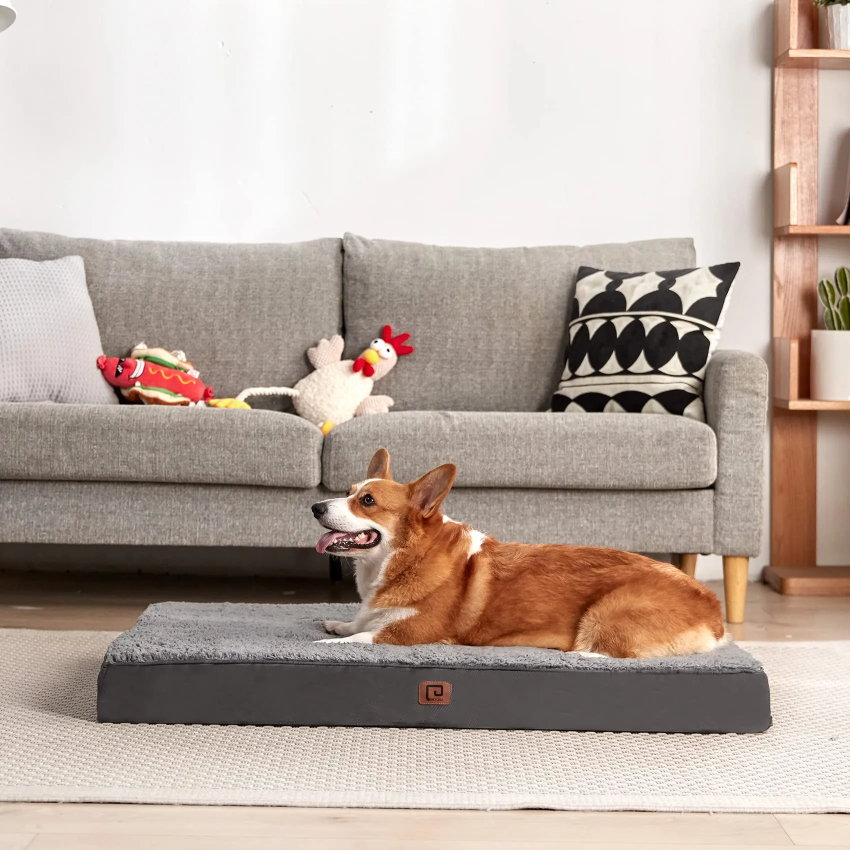 EHEYCIGA Removable Washable Orthopedic Dog Bed Cushion,Grey, 127 x 91 cm - immagine 8