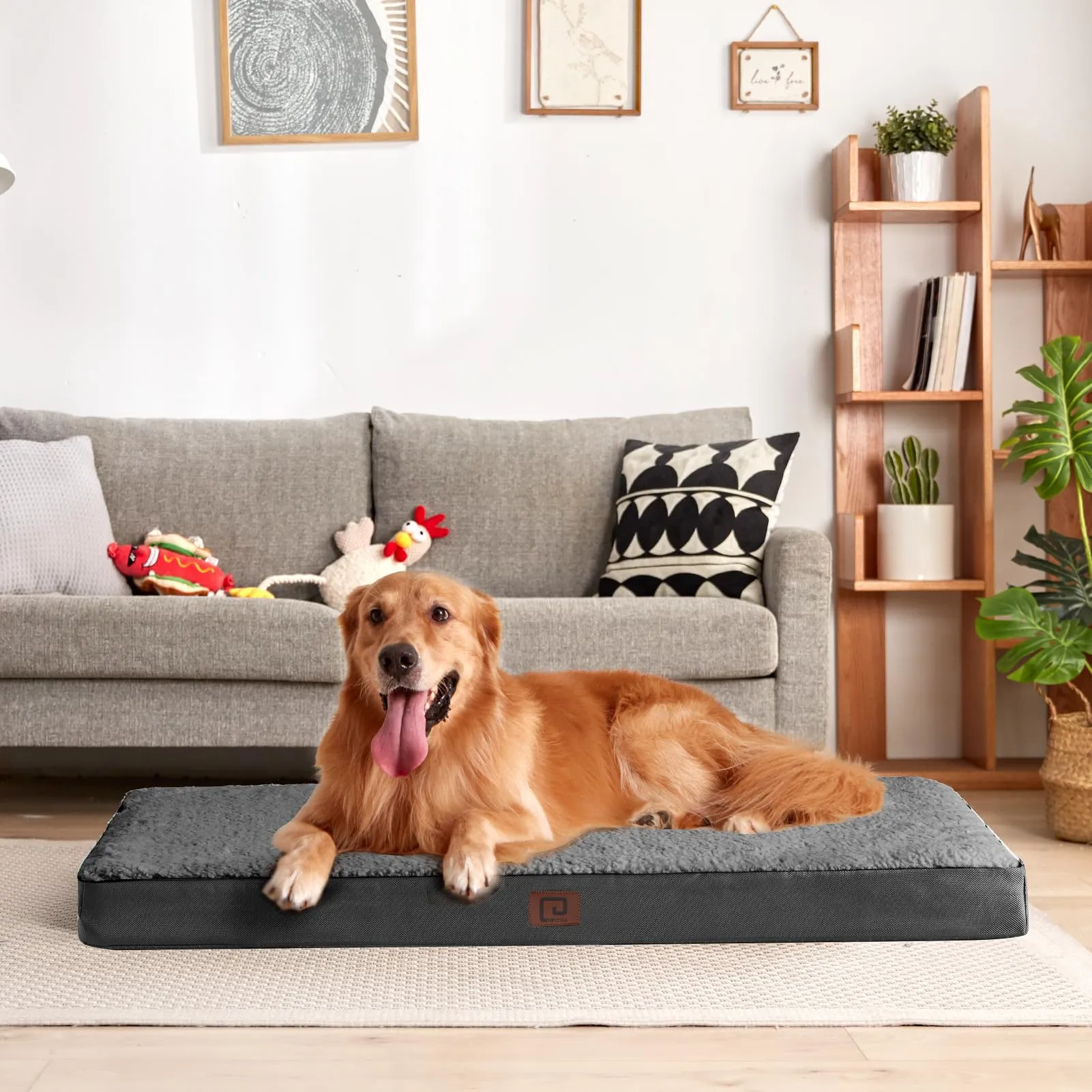 EHEYCIGA Removable Washable Orthopedic Dog Bed Cushion,Grey, 127 x 91 cm - immagine 9