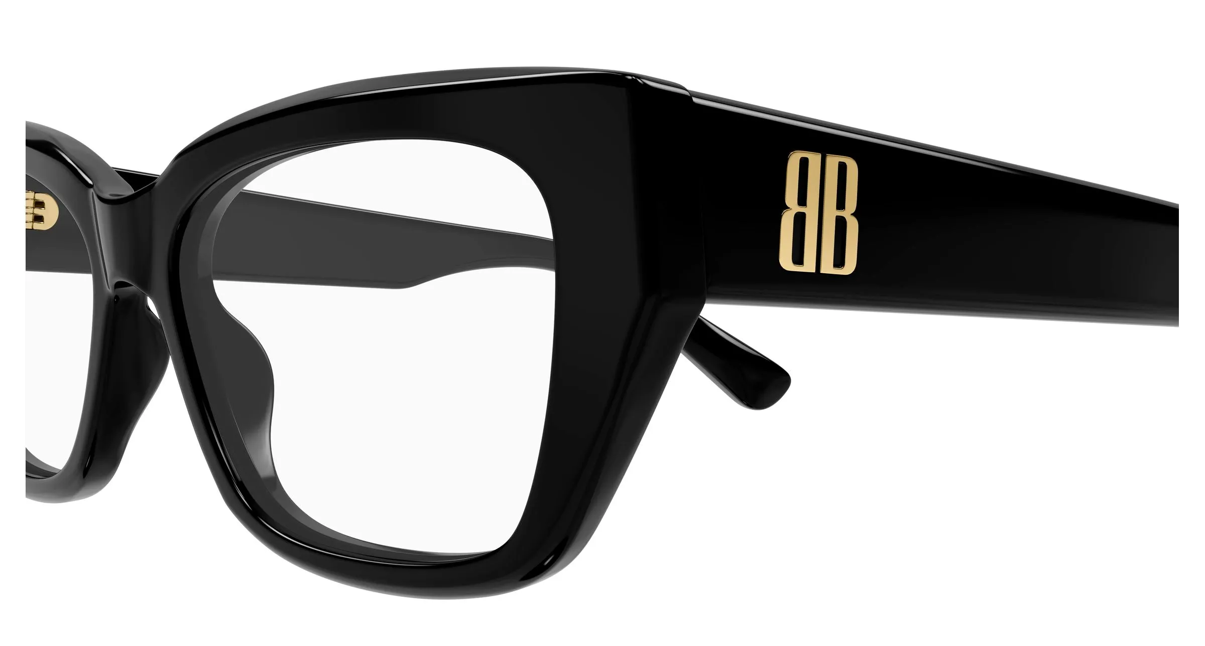 Balenciaga BB0483O 001 Montature da vista Acetato Nero Trasparente Squadrata - immagine 3