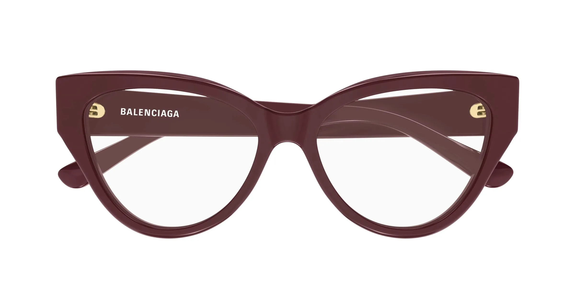 Balenciaga BB0482O 003 Montature da vista Acetato Bordeaux Trasparente Cat Eye - immagine 2