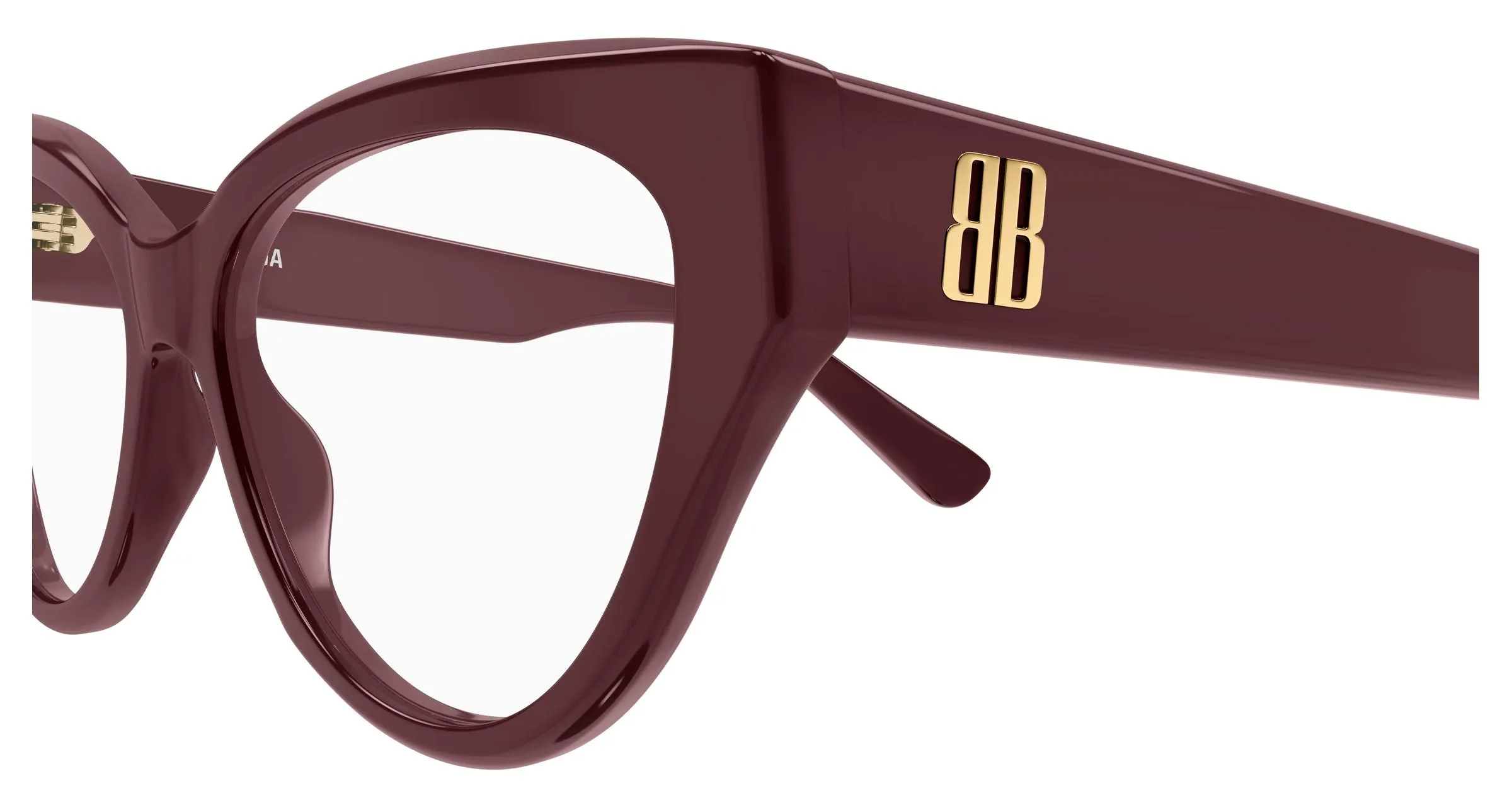 Balenciaga BB0482O 003 Montature da vista Acetato Bordeaux Trasparente Cat Eye - immagine 3