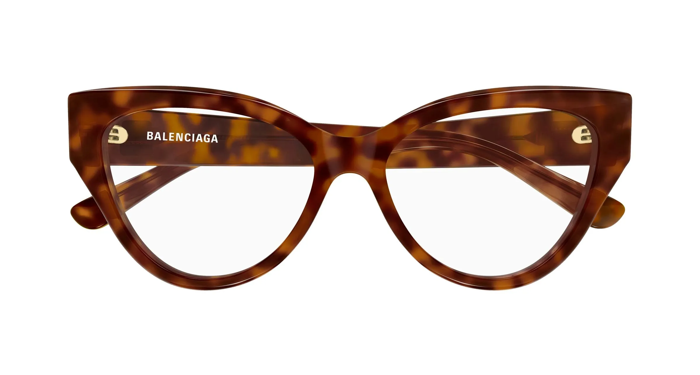 Balenciaga BB0482O 002 Montature da vista Acetato Havana Trasparente Cat Eye - immagine 2