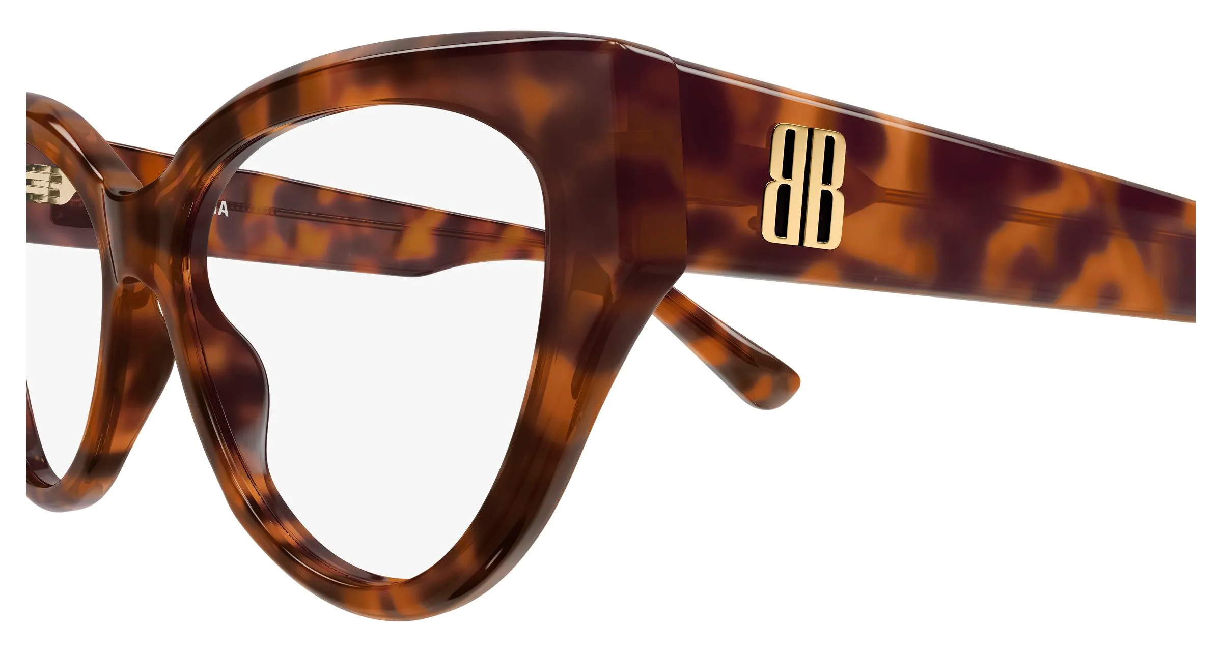 Balenciaga BB0482O 002 Montature da vista Acetato Havana Trasparente Cat Eye - immagine 3