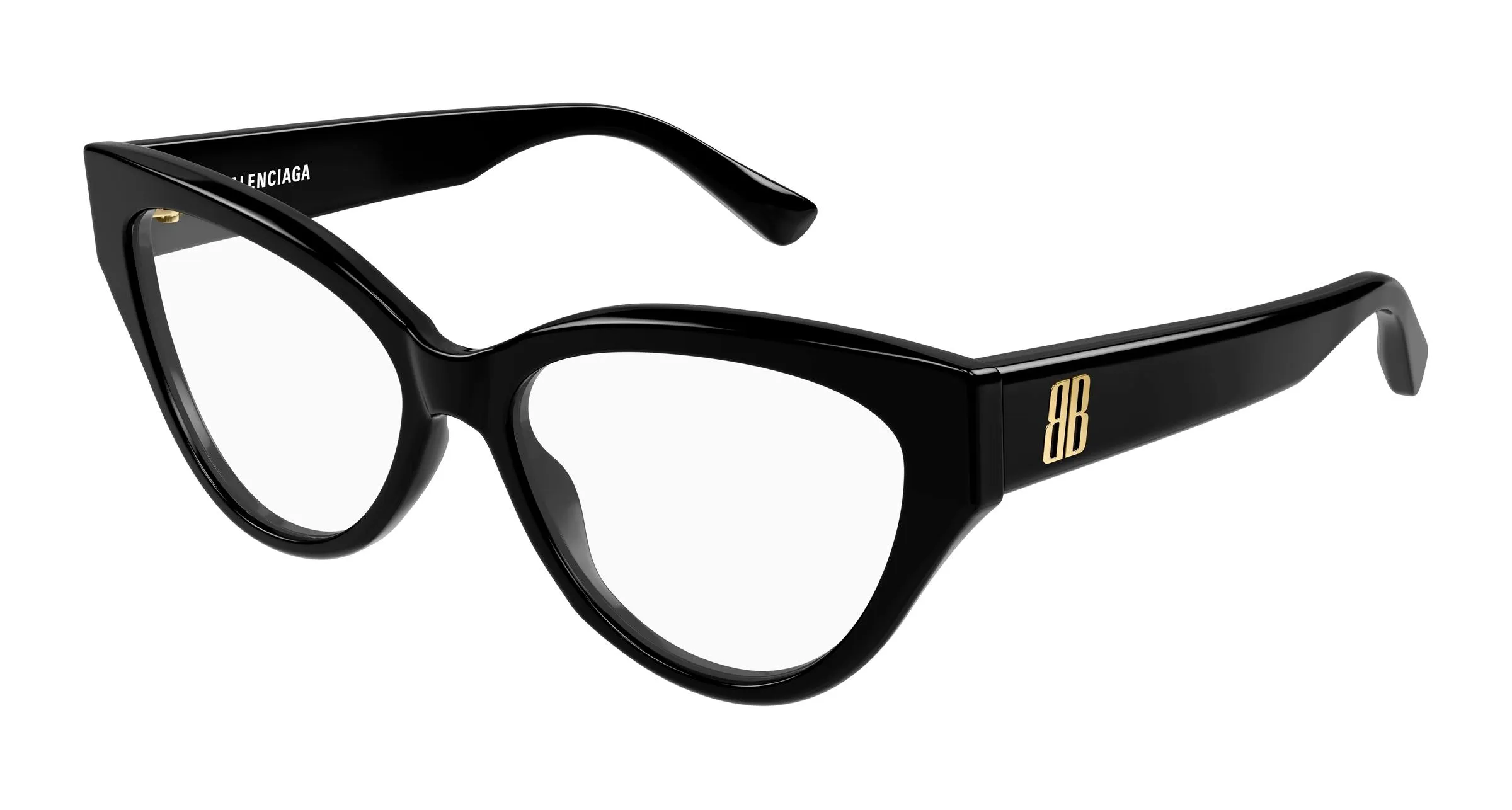 Balenciaga BB0482O 001 Montature da vista Acetato Nero Trasparente Cat Eye - immagine 1