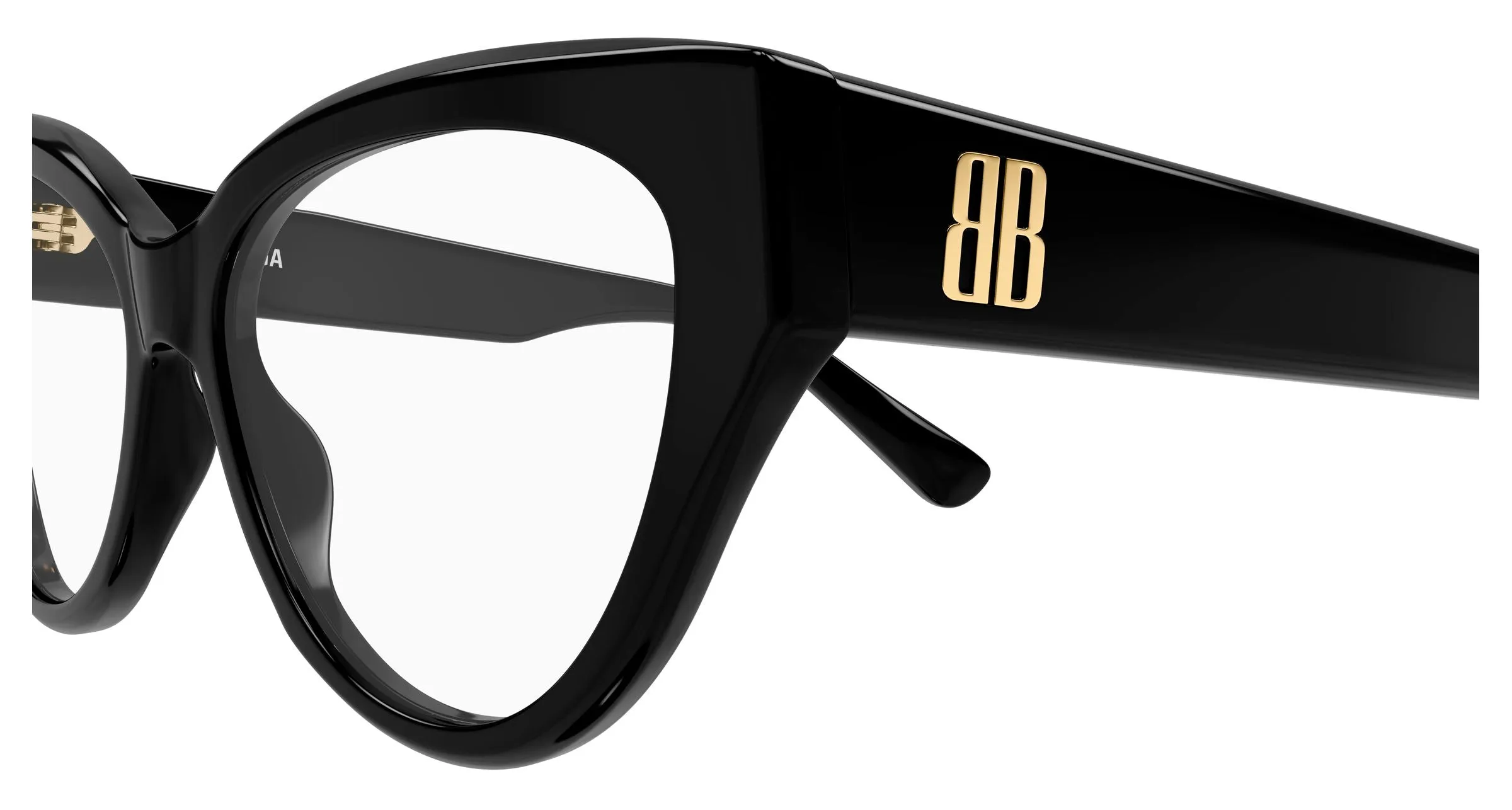 Balenciaga BB0482O 001 Montature da vista Acetato Nero Trasparente Cat Eye - immagine 3
