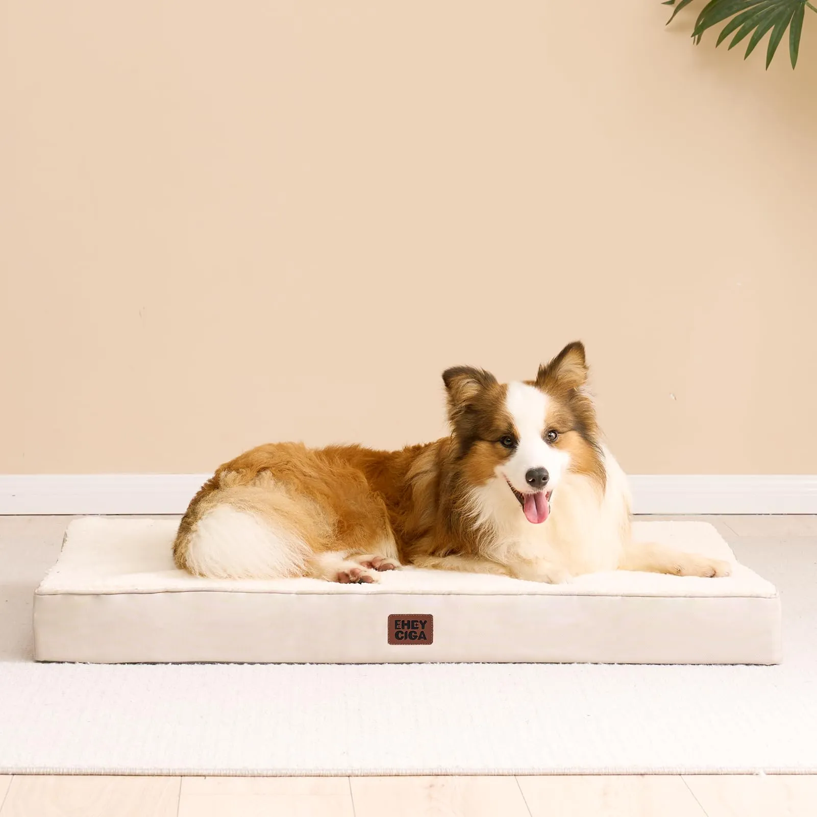 EHEYCIGA Removable Washable Orthopedic Dog Bed Cushion, Camel, 104 x 69 cm - immagine 7