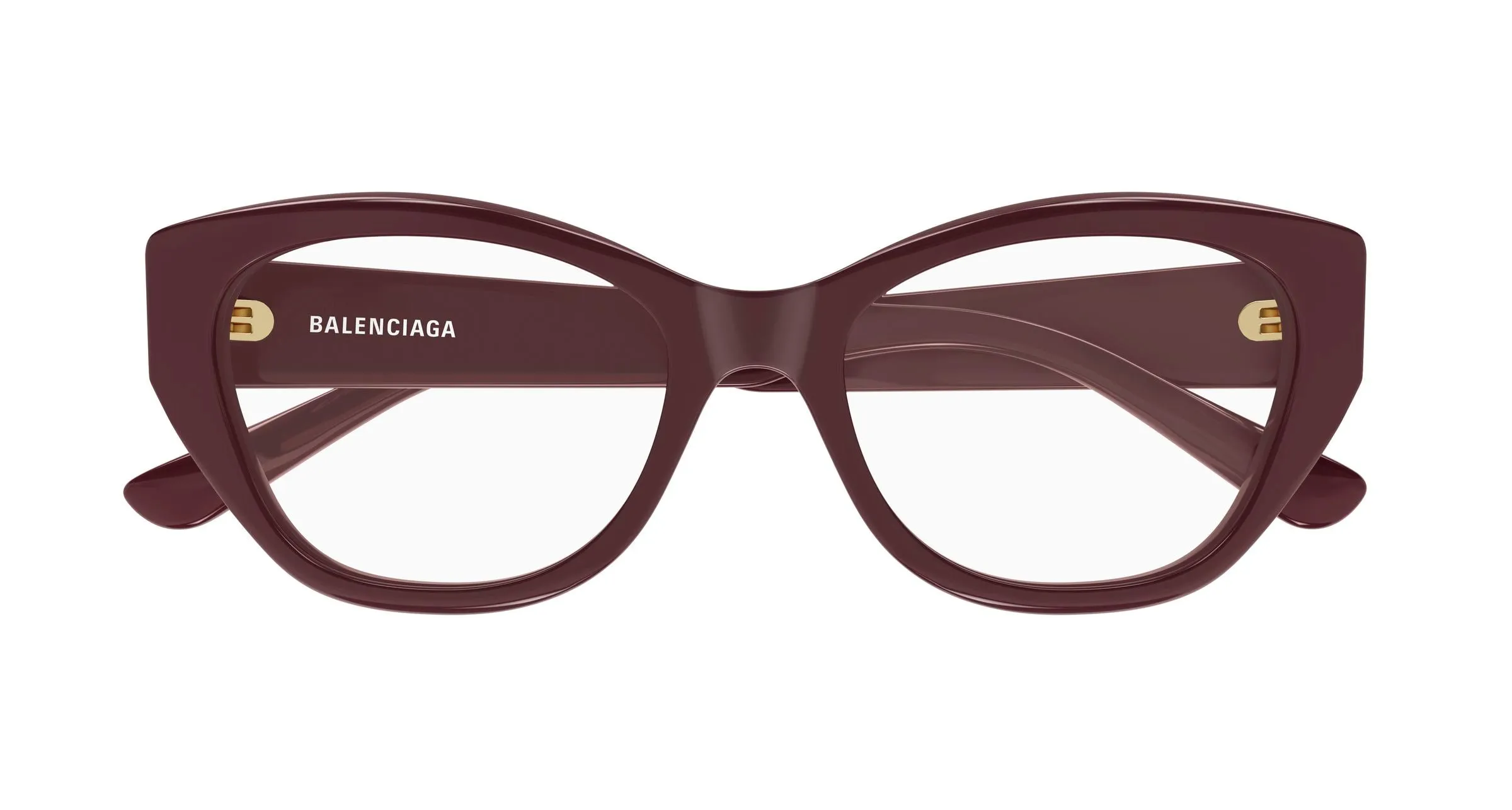 Balenciaga BB0481O 007 Montature da vista Acetato Bordeaux Trasparente Cat Eye - immagine 2