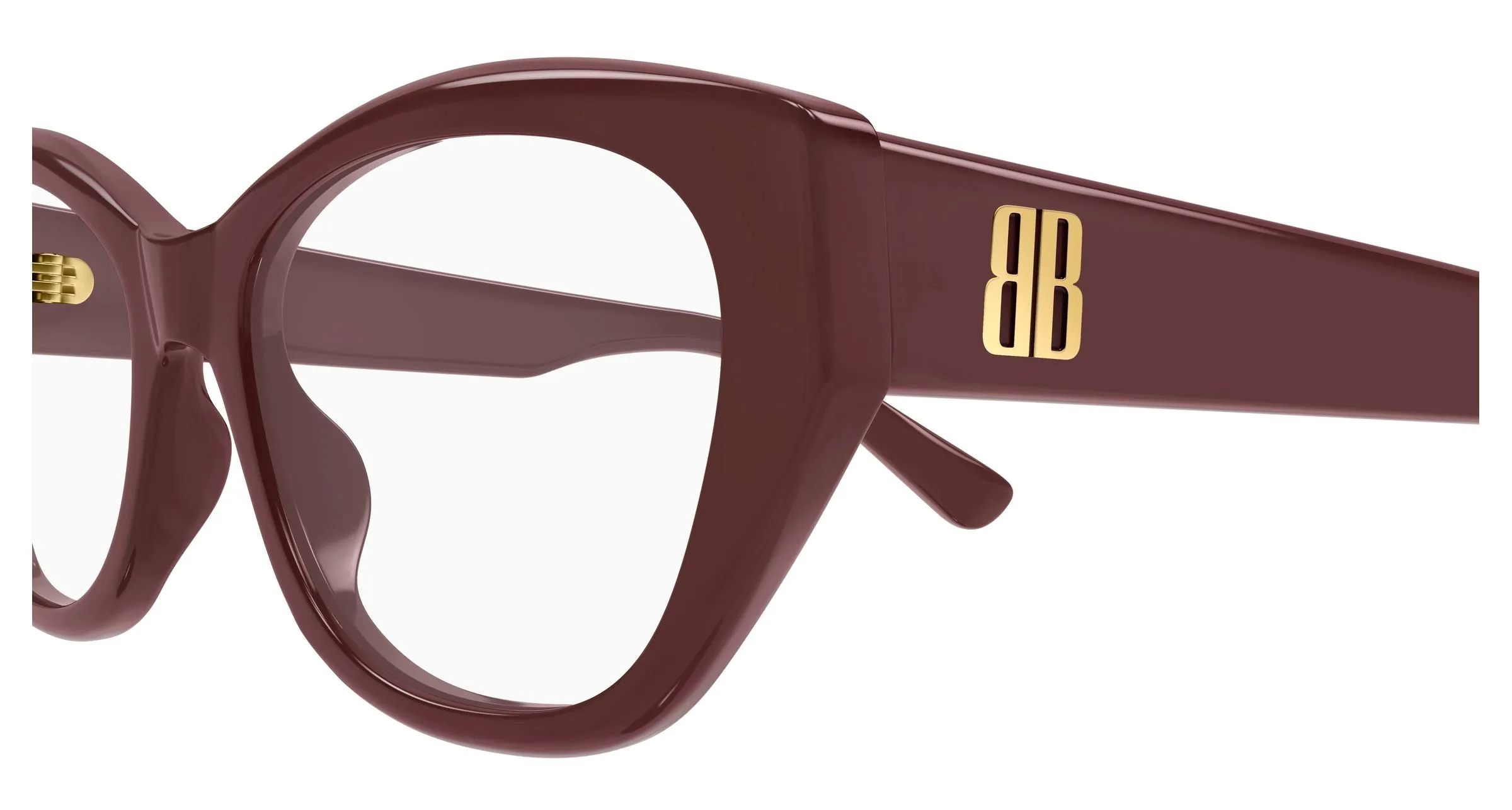 Balenciaga BB0481O 007 Montature da vista Acetato Bordeaux Trasparente Cat Eye - immagine 3