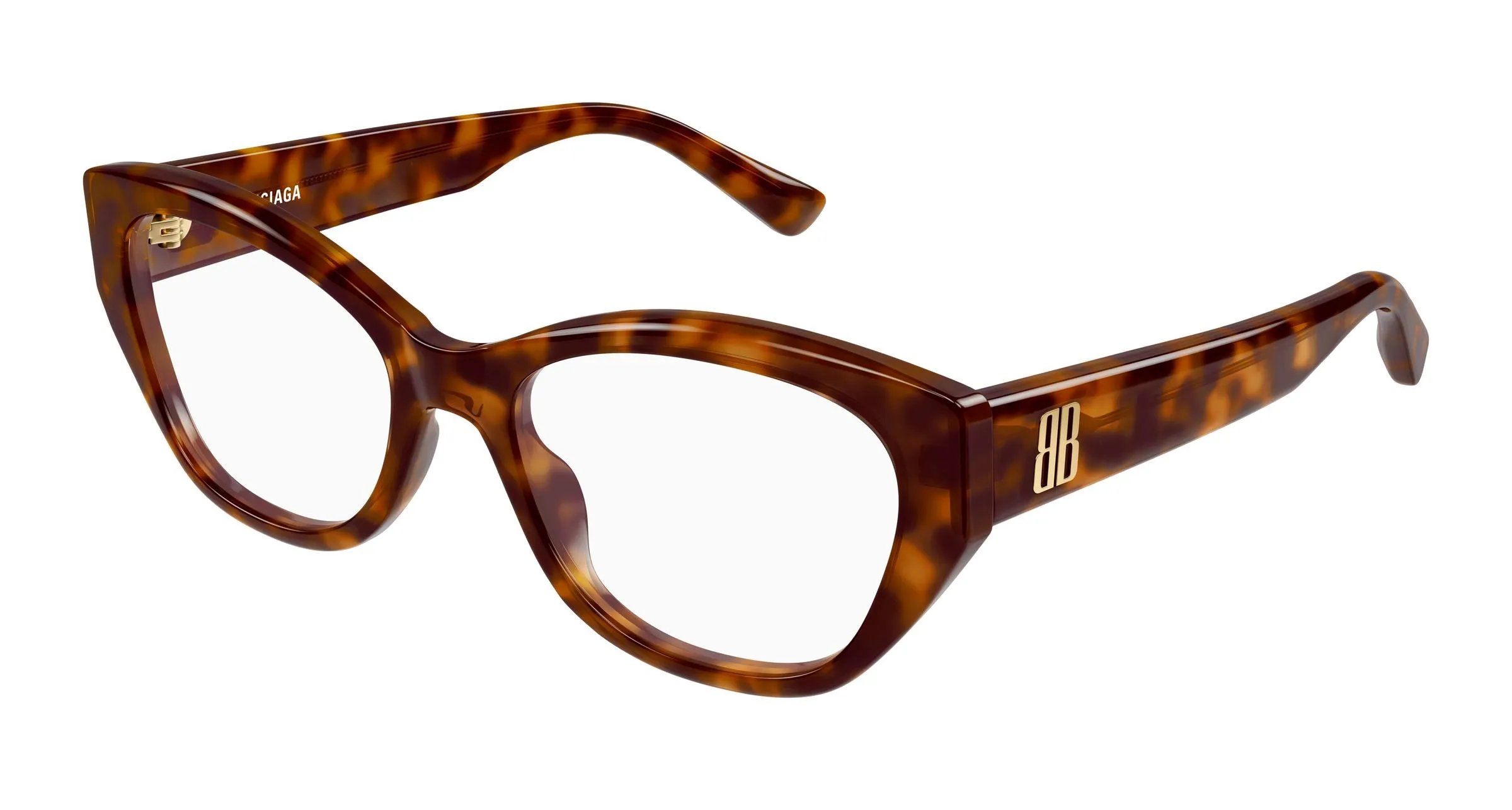 Balenciaga BB0481O 006 Montature da vista Acetato Havana Trasparente Cat Eye - immagine 1