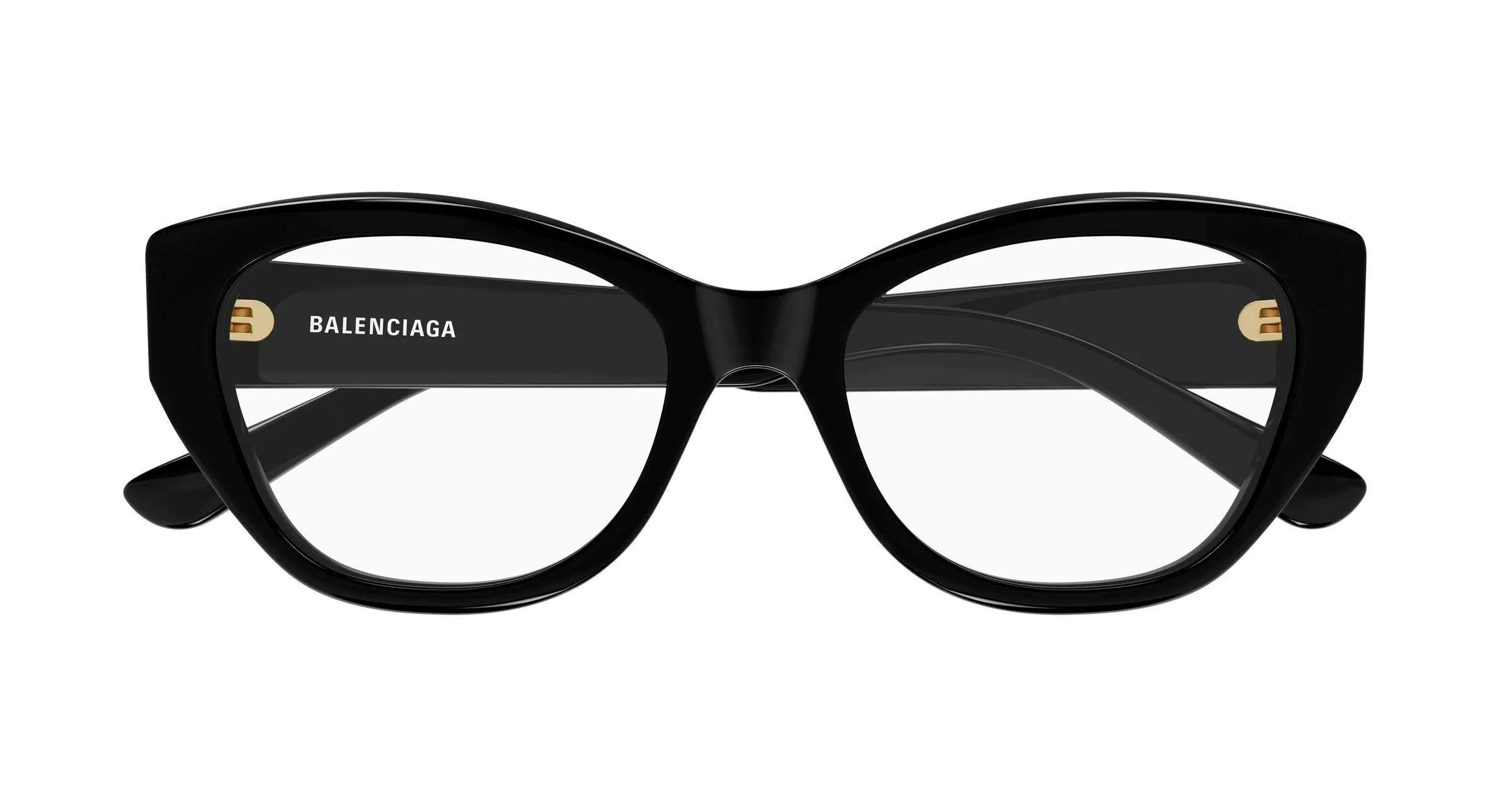 Balenciaga BB0481O 005 Montature da vista Acetato Nero Trasparente Cat Eye - immagine 2