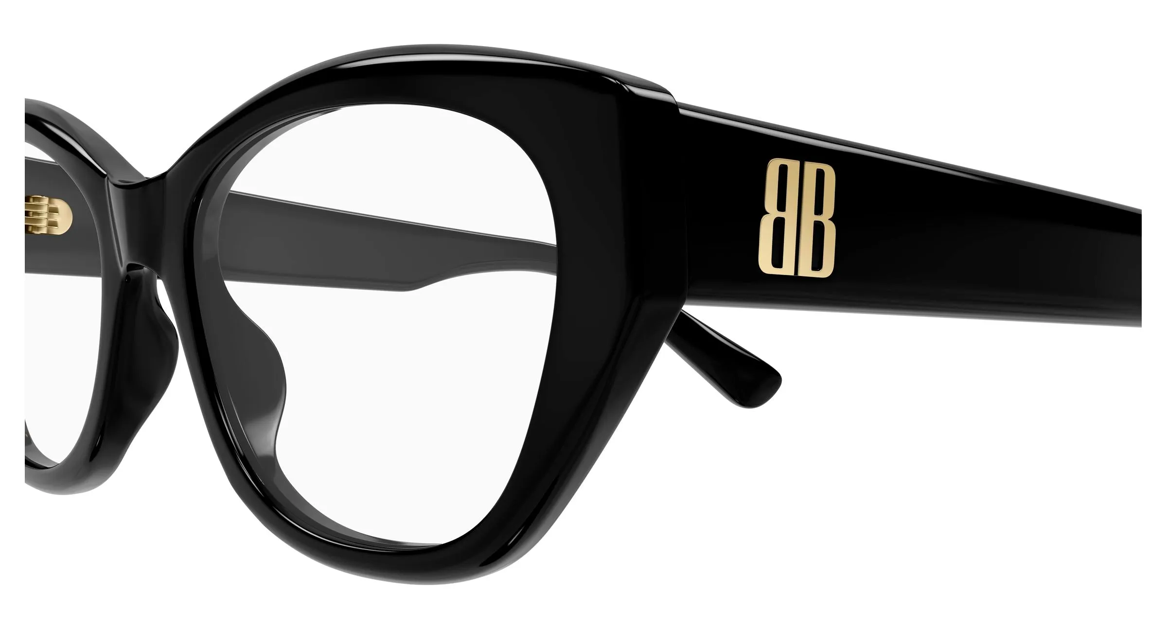 Balenciaga BB0481O 005 Montature da vista Acetato Nero Trasparente Cat Eye - immagine 3