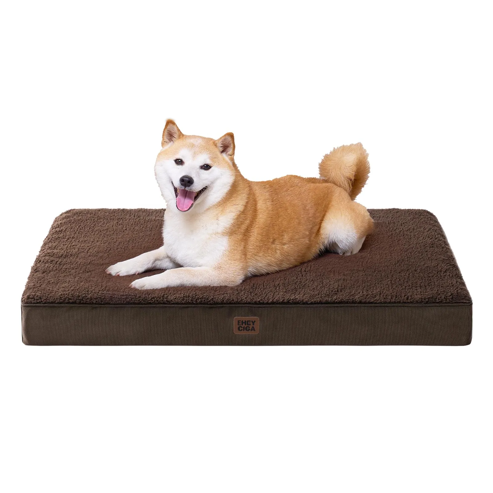 EHEYCIGA Removable Washable Orthopedic Dog Bed Cushion, Brown, 91 x 69 cm - immagine 1