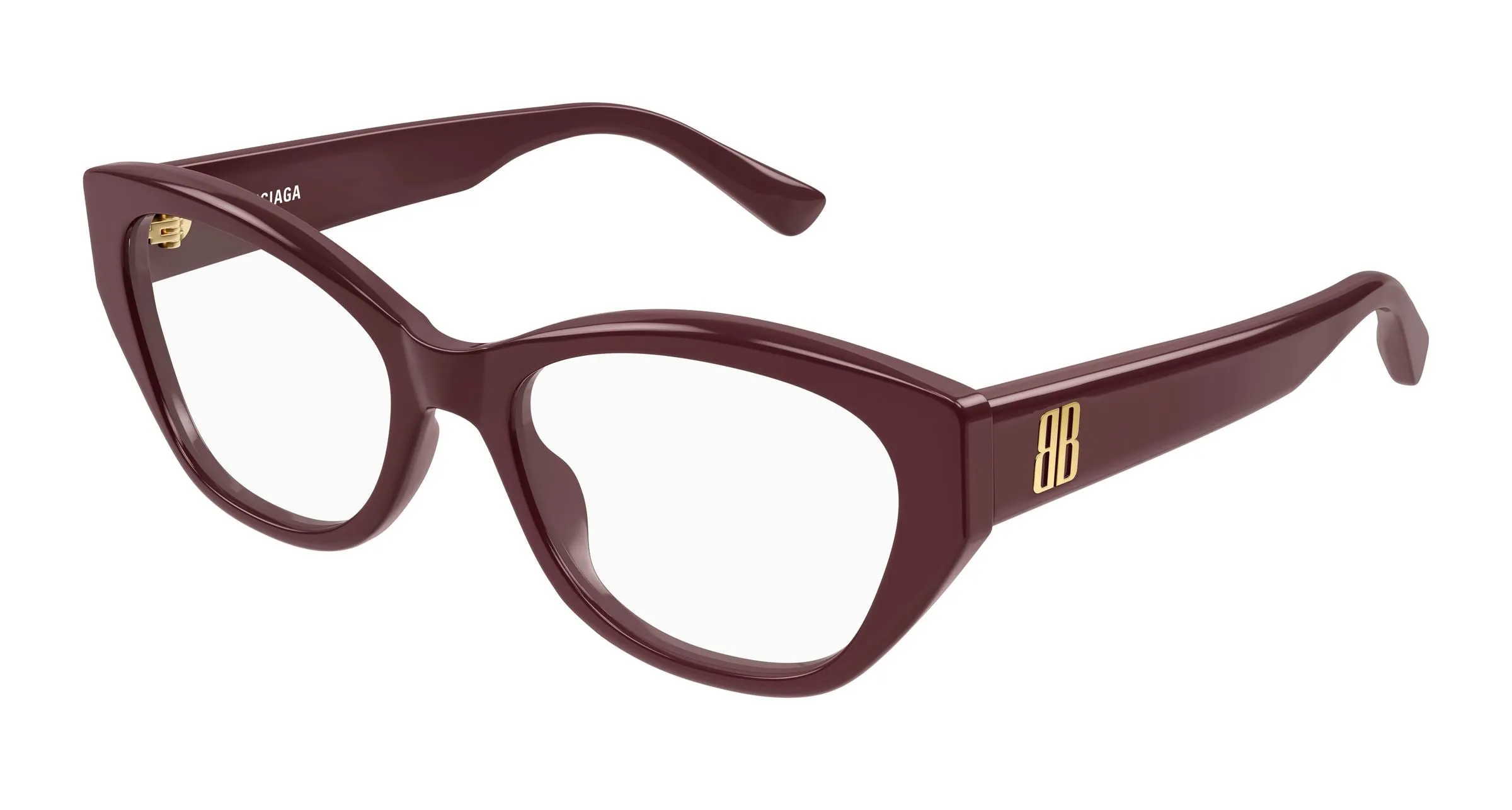 Balenciaga BB0481O 003 Montature da vista Acetato Bordeaux Trasparente Cat Eye - immagine 1