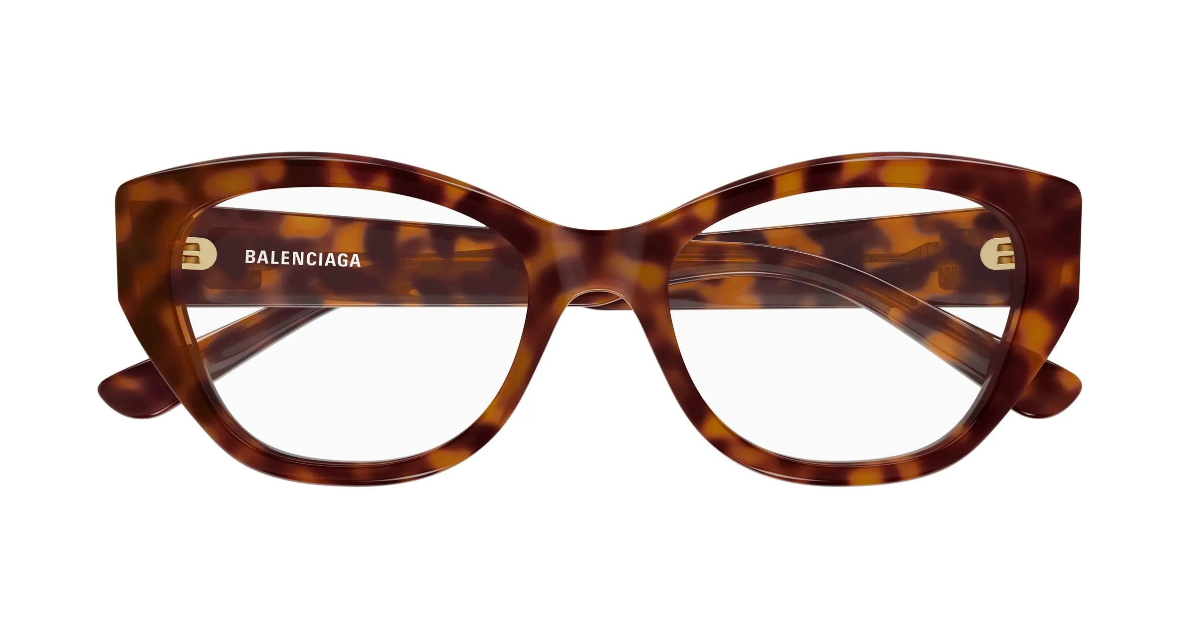 Balenciaga BB0481O 002 Montature da vista Acetato Havana Trasparente Cat Eye - immagine 2