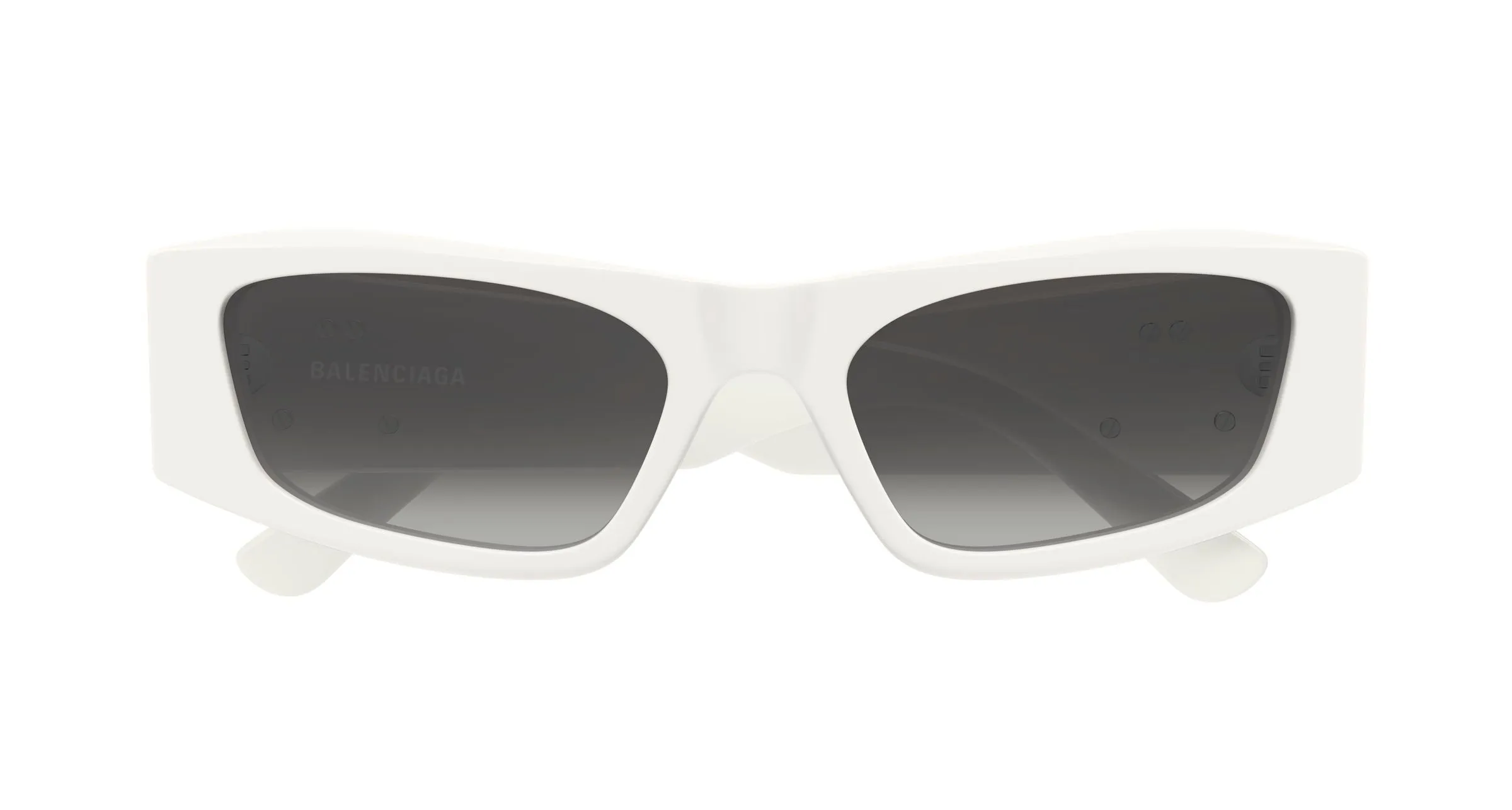Balenciaga BB0478S 004 Occhiali da sole Acetato Bianco Grigio Geometrica - immagine 2