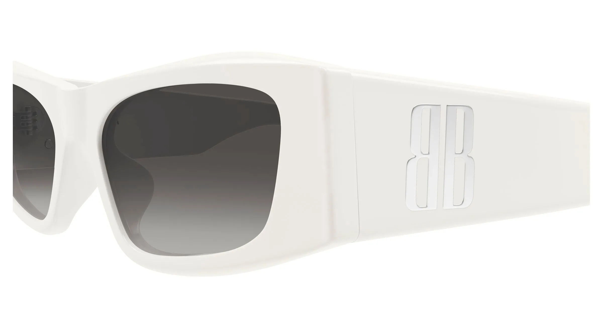 Balenciaga BB0478S 004 Occhiali da sole Acetato Bianco Grigio Geometrica - immagine 3