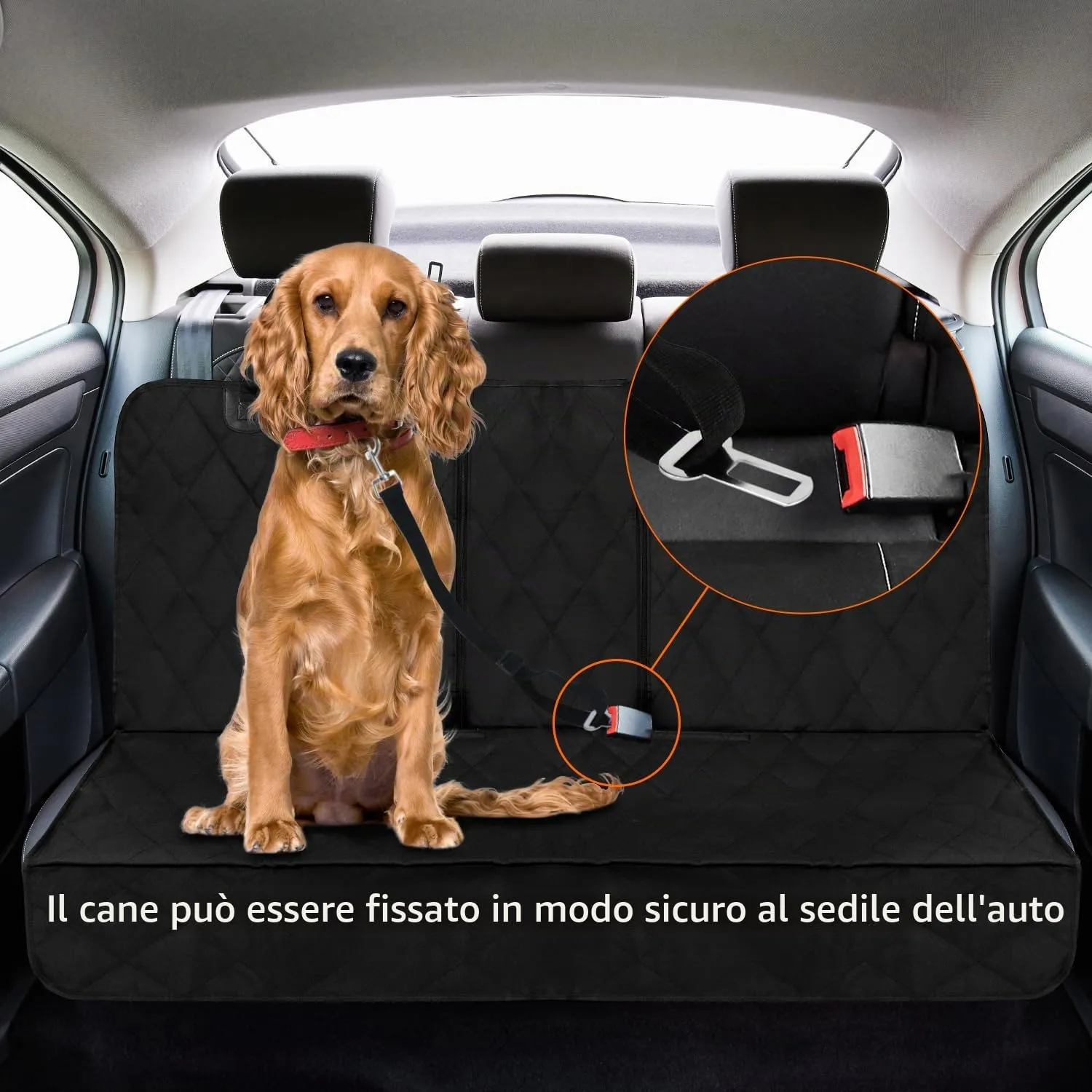 QWORK® Telo Coprisedile Auto per Cani, Coprisedile Posteriore, per Tutte le Auto, Minivan e SUV - immagine 2