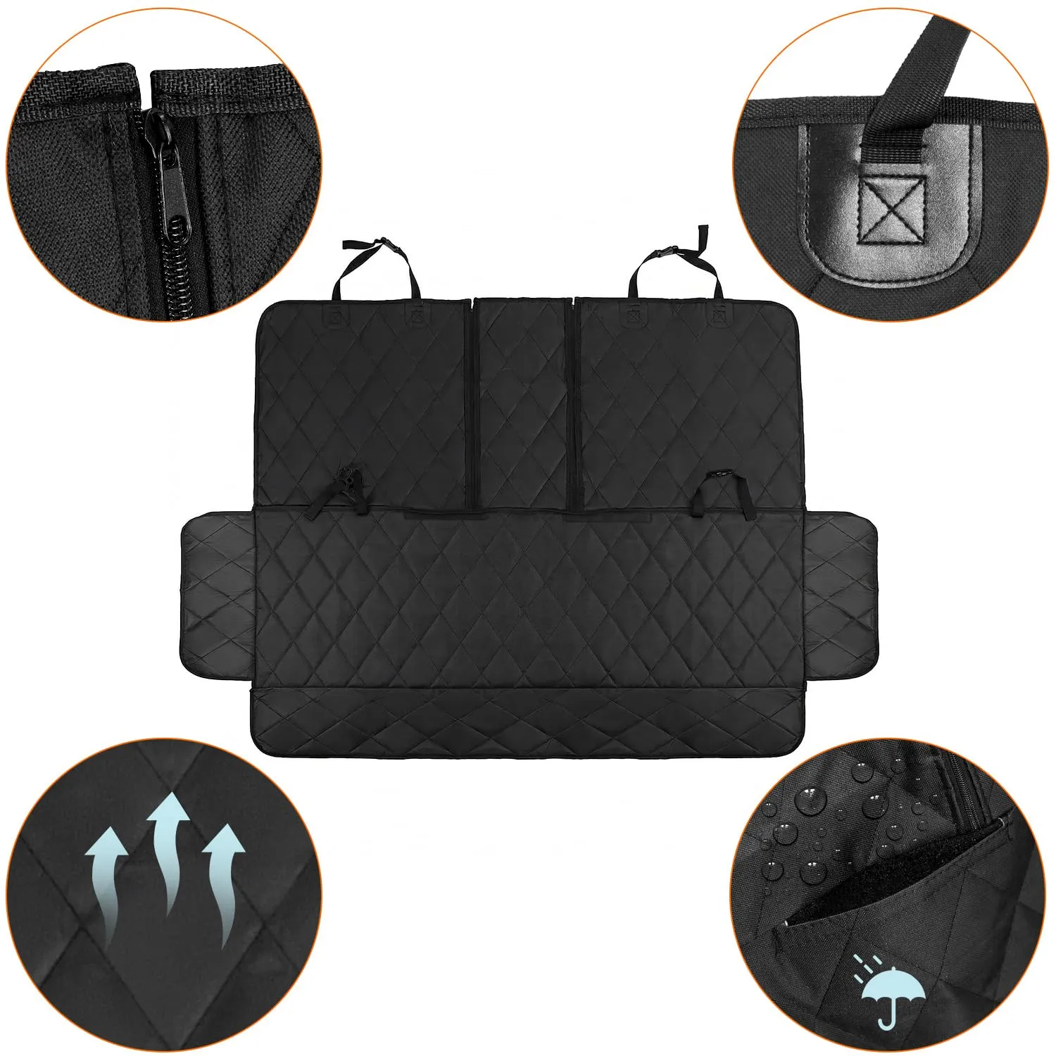 QWORK® Telo Coprisedile Auto per Cani, Coprisedile Posteriore, per Tutte le Auto, Minivan e SUV - immagine 3