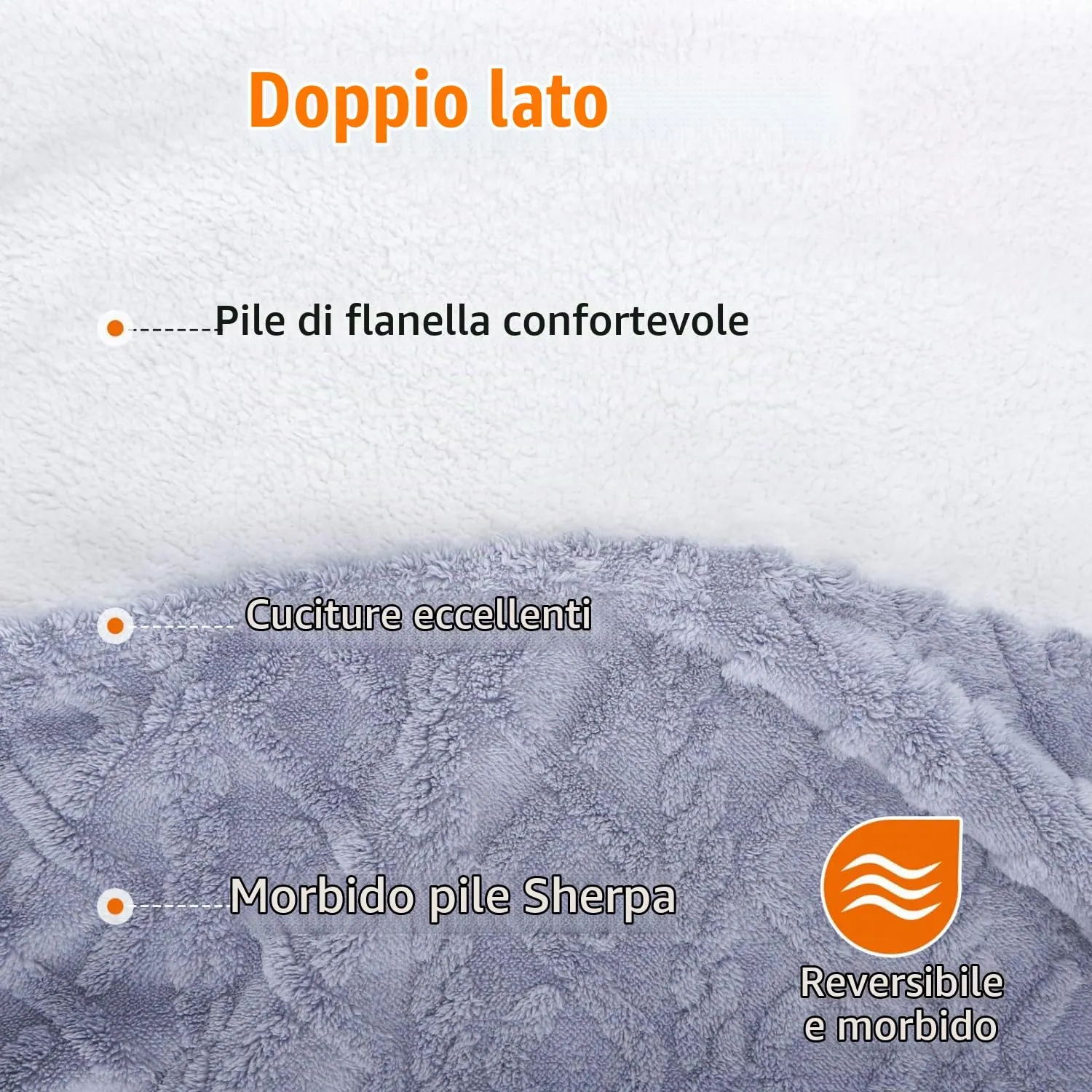Nobleza Coperta Impermeabile per Cani, Morbida Coperta in Pile per Cani di Piccola e Media Taglia, Gatti, L 127 x 100 cm, Coprisedile Reversibile, Lavabile in Lavatrice, Azzurro - immagine 3