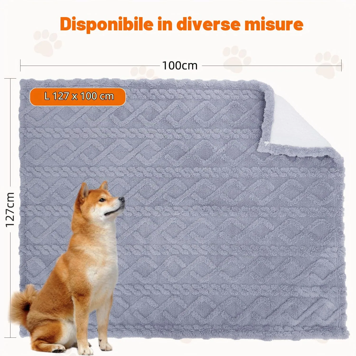 Nobleza Coperta Impermeabile per Cani, Morbida Coperta in Pile per Cani di Piccola e Media Taglia, Gatti, L 127 x 100 cm, Coprisedile Reversibile, Lavabile in Lavatrice, Azzurro - immagine 5